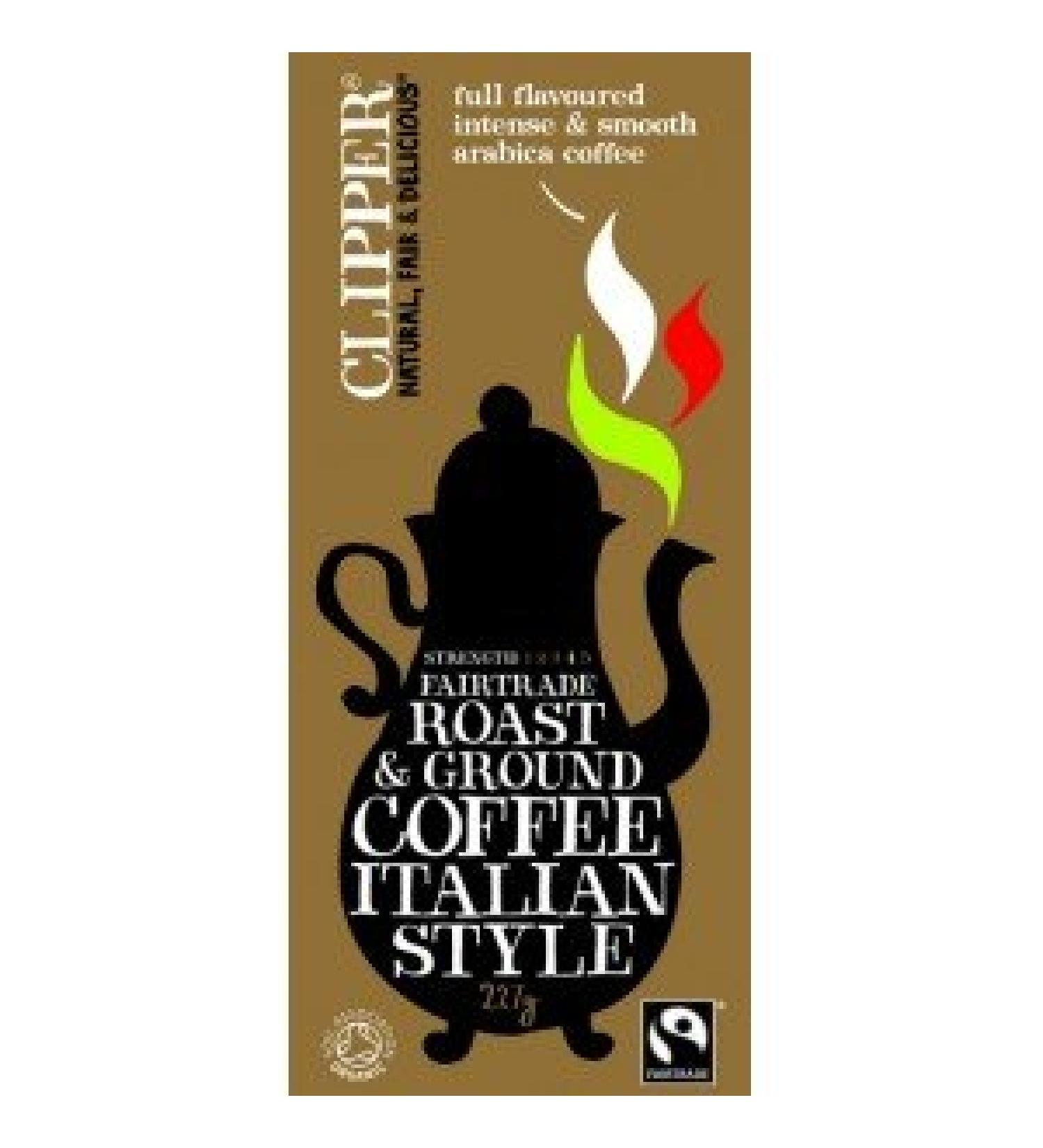 Clipper Clipper Roasted and Ground Coffee Italian Style 227g (pack of 6)