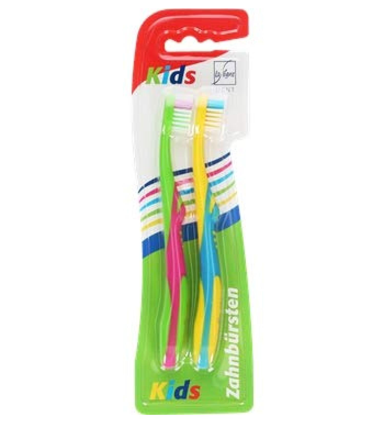 La Ligne Toothbrush Kids 2 children's toothbrushes in bright colors