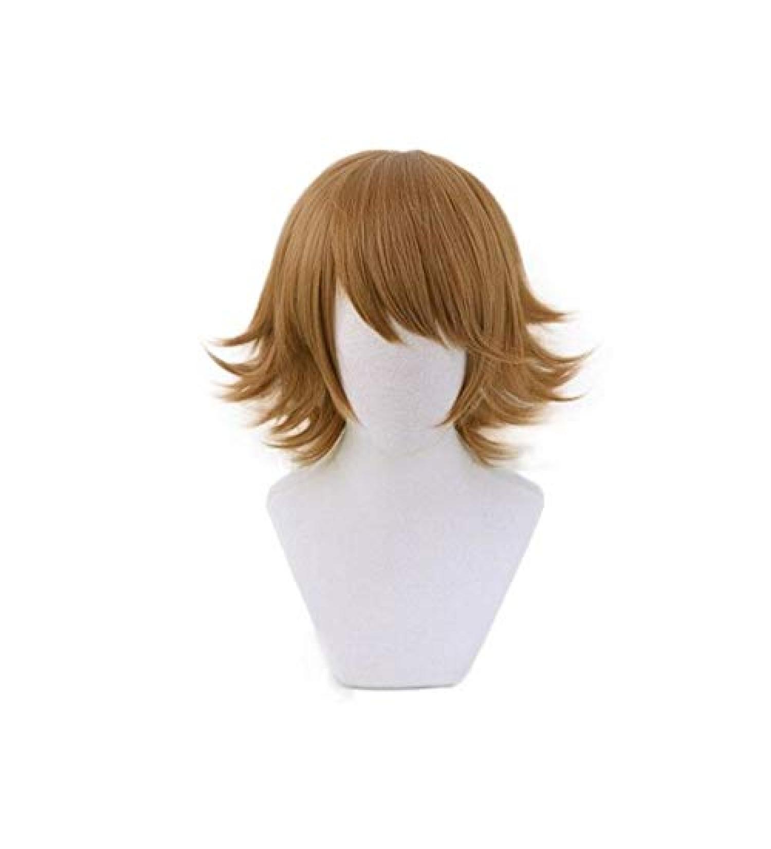 Chihiro Fujisaki Cosplay Wig - Short Layered Brown Hair & Wig Cap | International Shipping Available - Buy Online on GoSupps.com