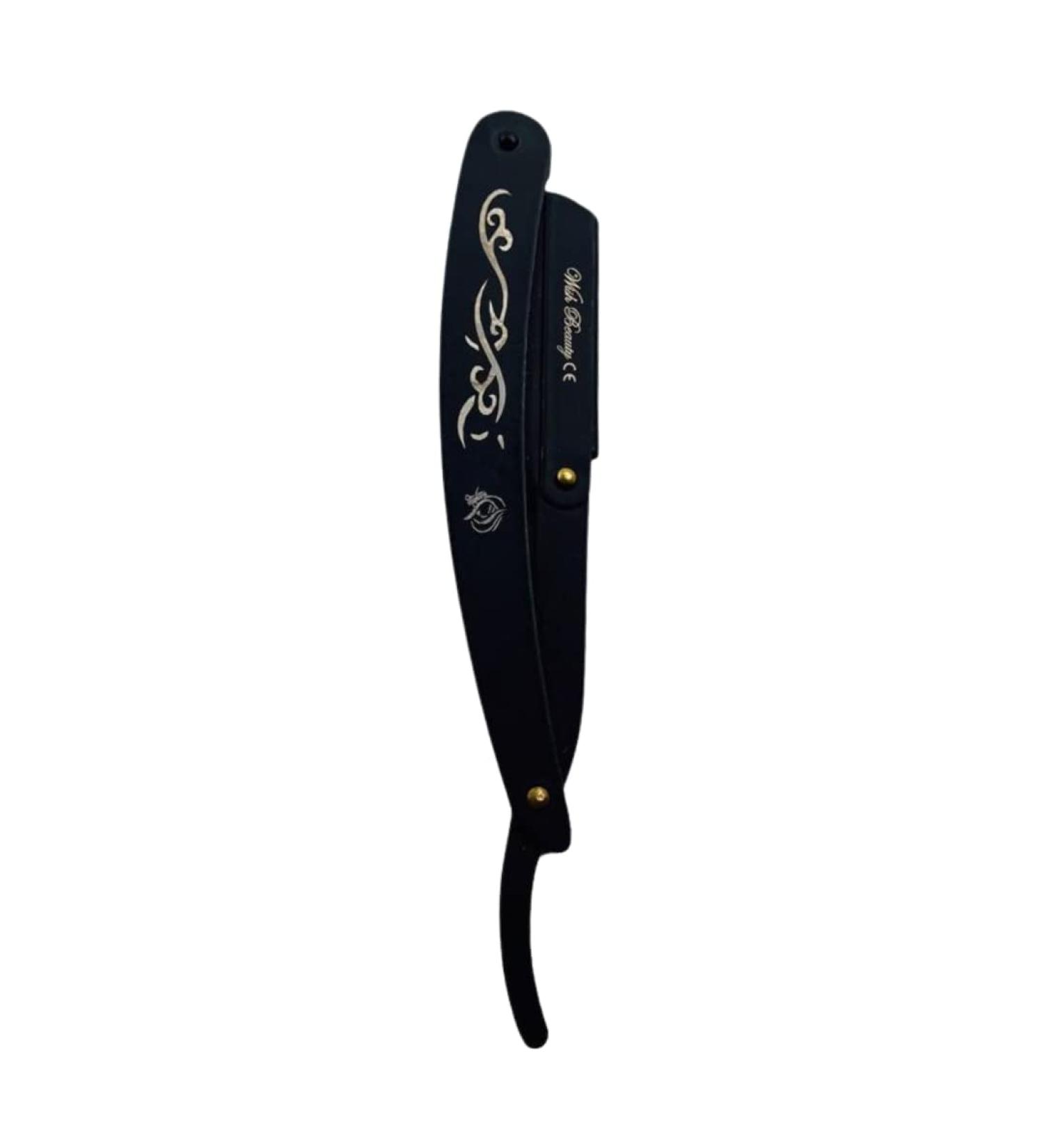 Buy Wishbeauty Straight Edge Razor - High Quality Beard Shaver (Black Spiral Design) | Best International Shipping - Buy Online on GoSupps.com