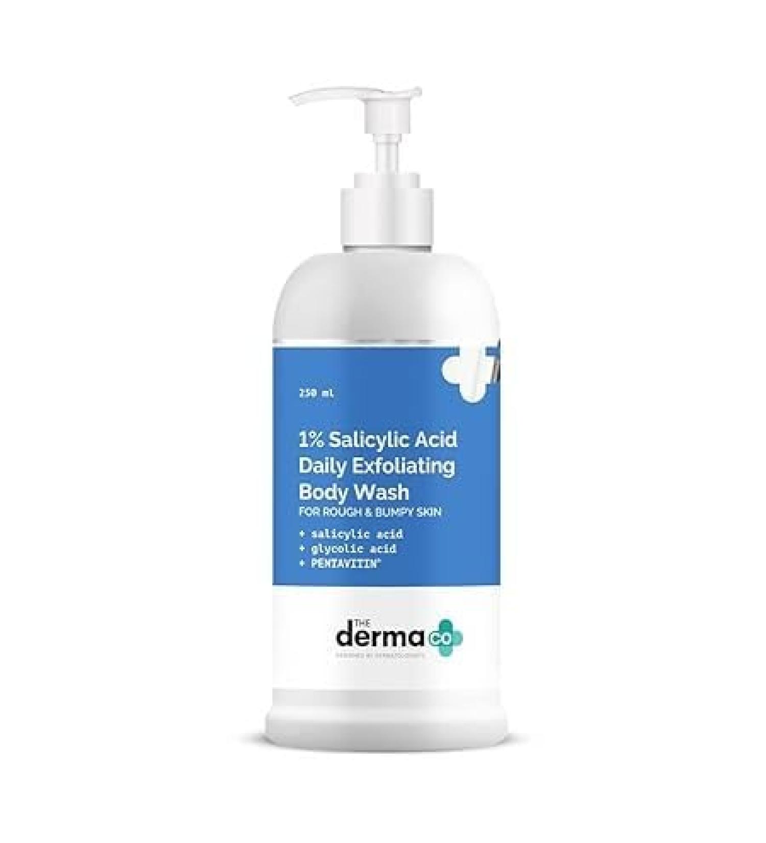 Der.ma Co 1% Salicylic Acid Exfoliating Body Wash - Prevent Body Acne & Cleanse Skin | 250ml - Buy Online on GoSupps.com