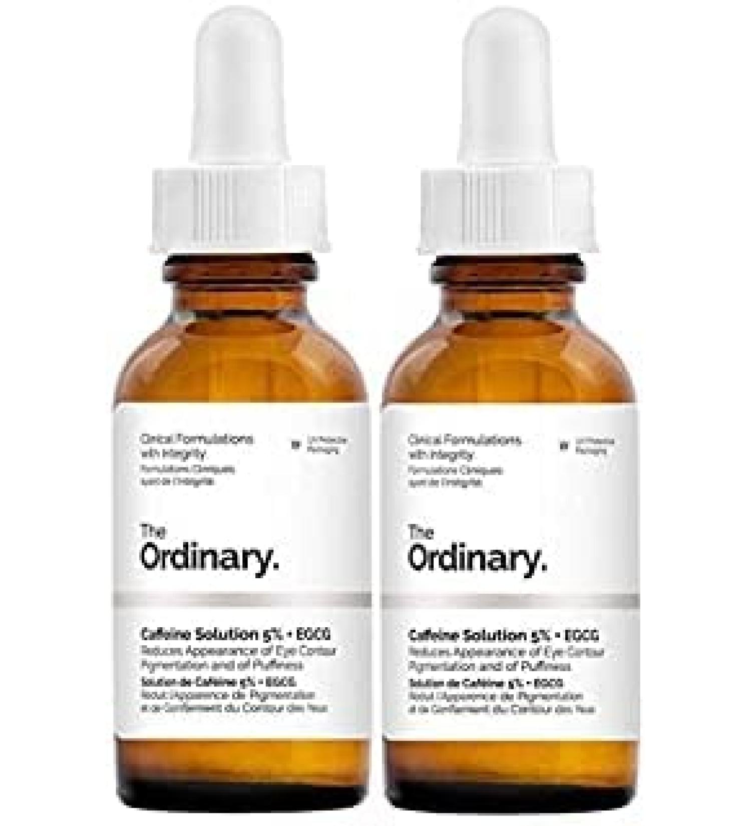 2 Pack The Ordinary Caffeine Solution 5% + EGCG (30ml): Reduces Appearance of Eye Contour Pigmentation and Puffiness 1.01 Fl Oz (Pack of 2)