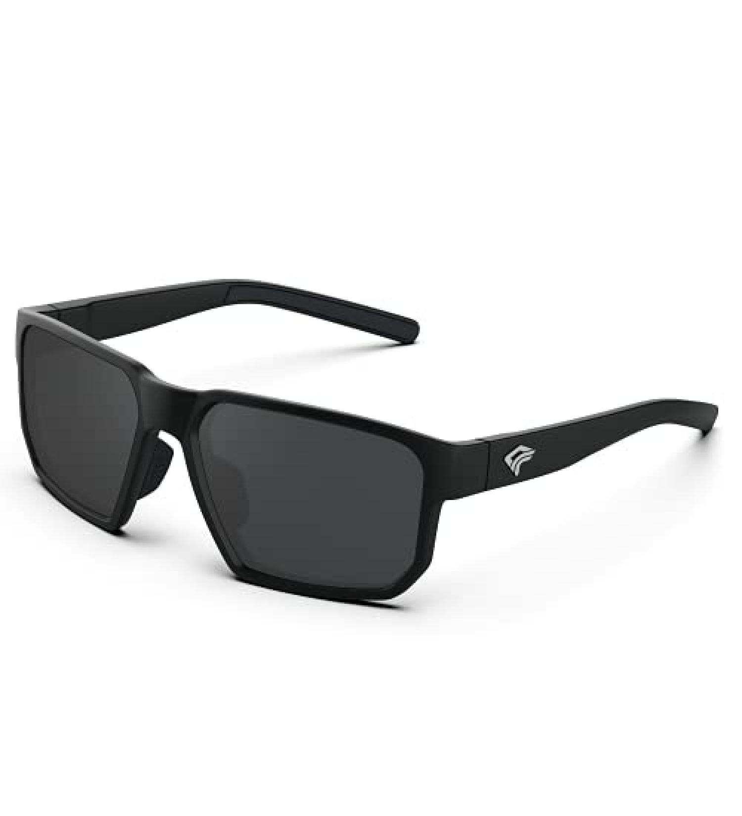 TOREGE Sports Polarized Sunglasses TR66 - Matte Black & Black Lens - Buy Online on GoSupps.com