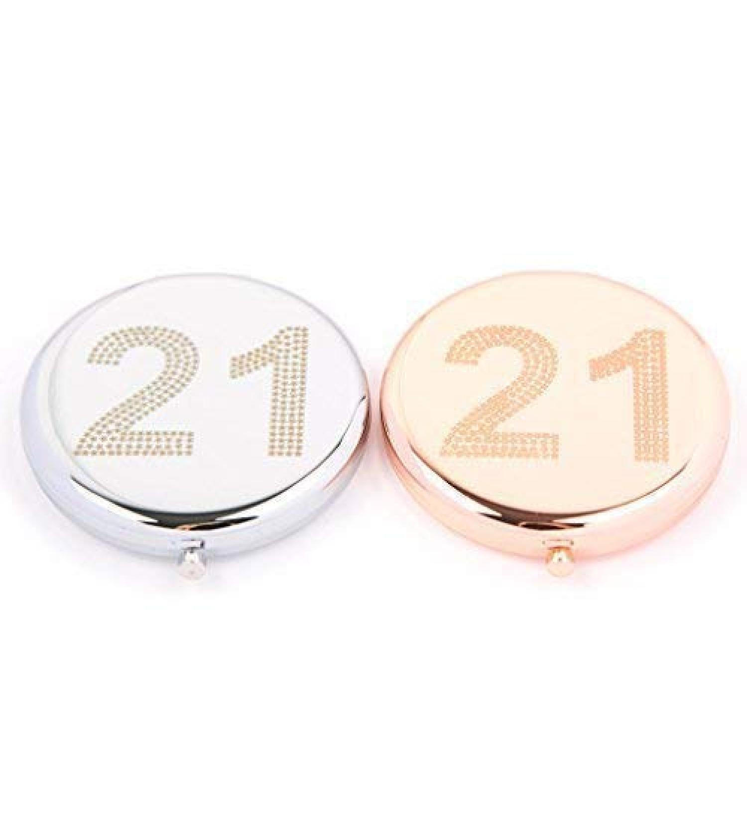 Birthday Compact Mirror - 21 (Silver)