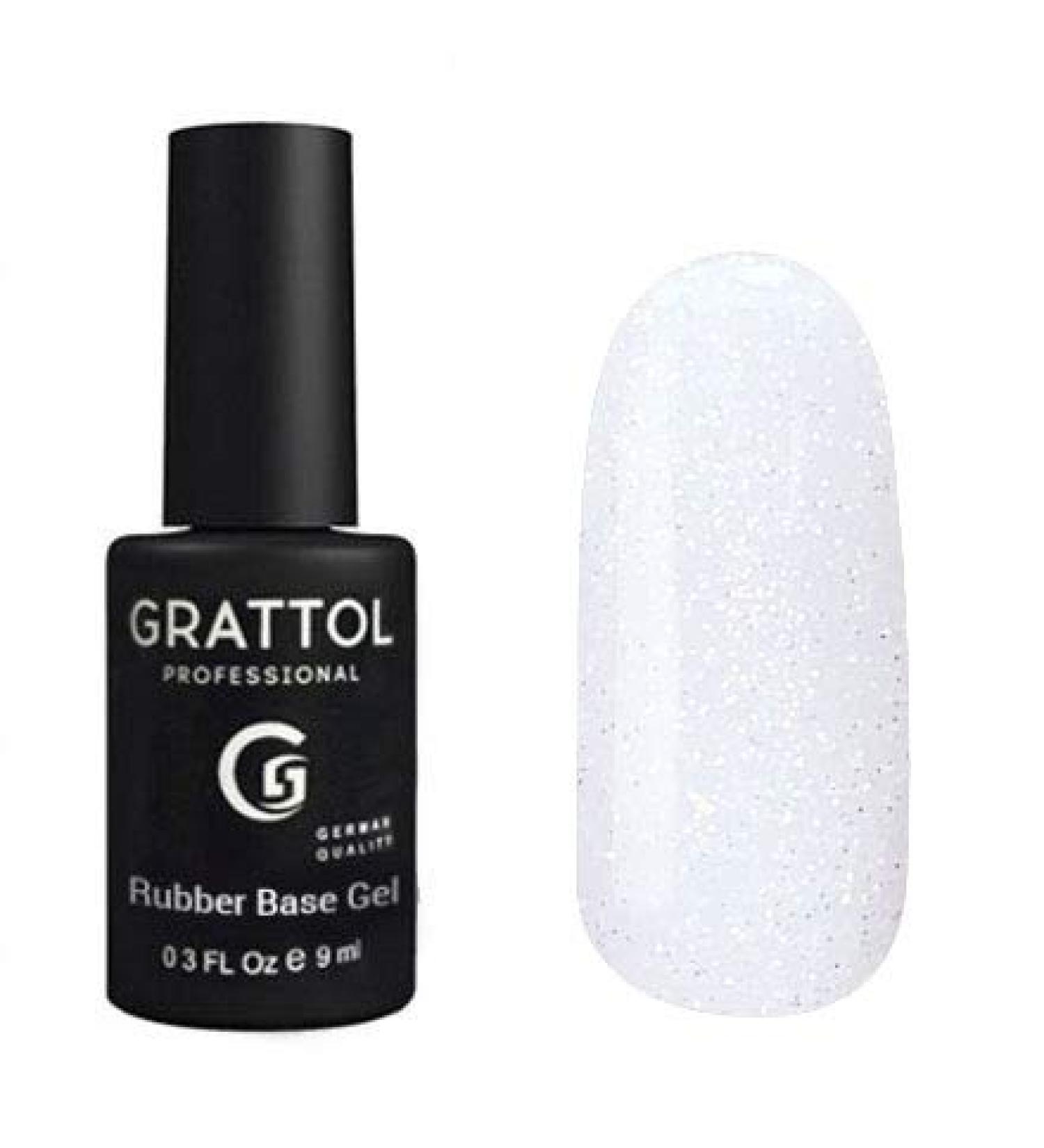 Grattol rubber base gel glitter 2 9ml