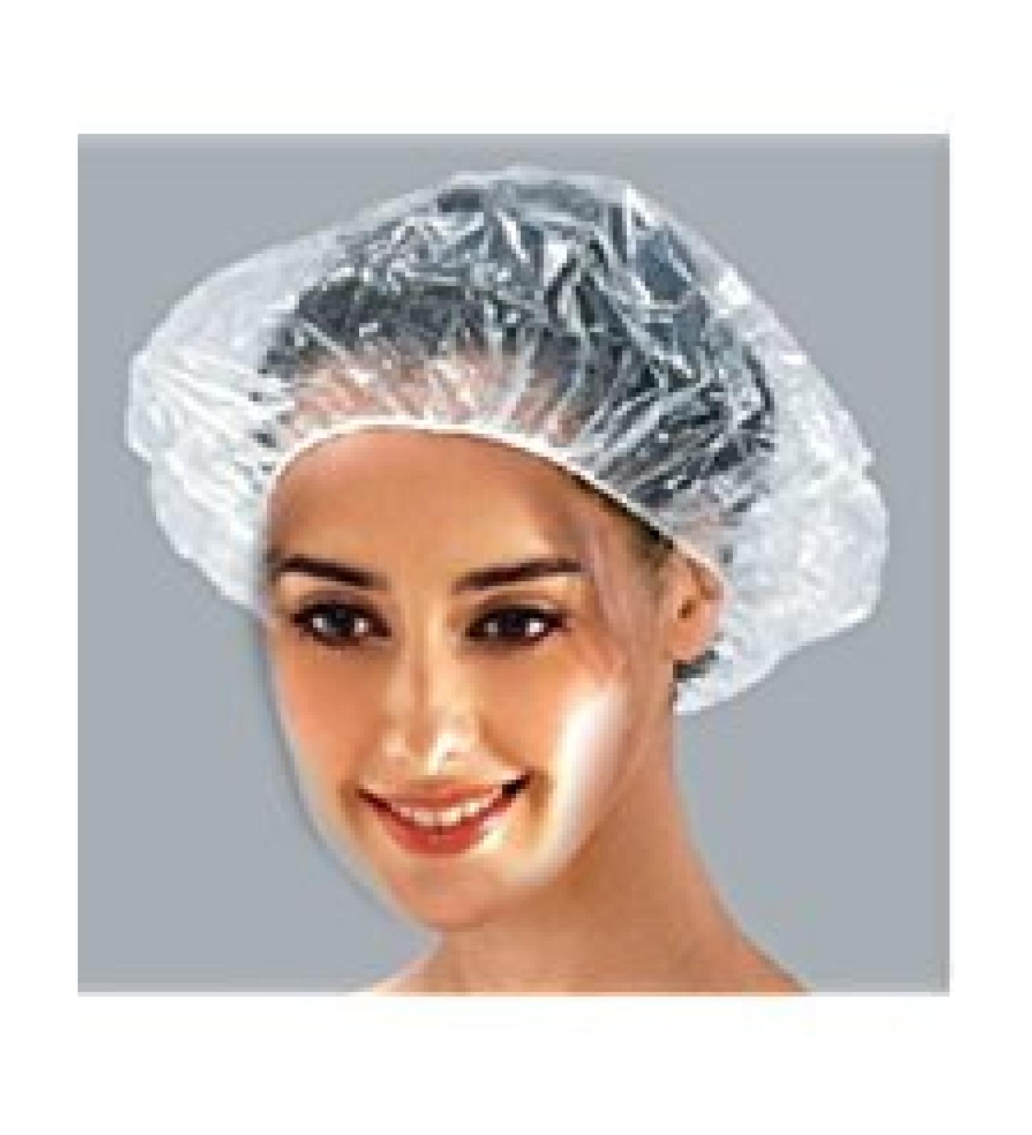Disposable Shower Cap 100 Pcs Plastic Shower Caps Large Thick Elastic Bath Cap For Women Spa Home Use Hotel and Hair Salon 19.7 Inch