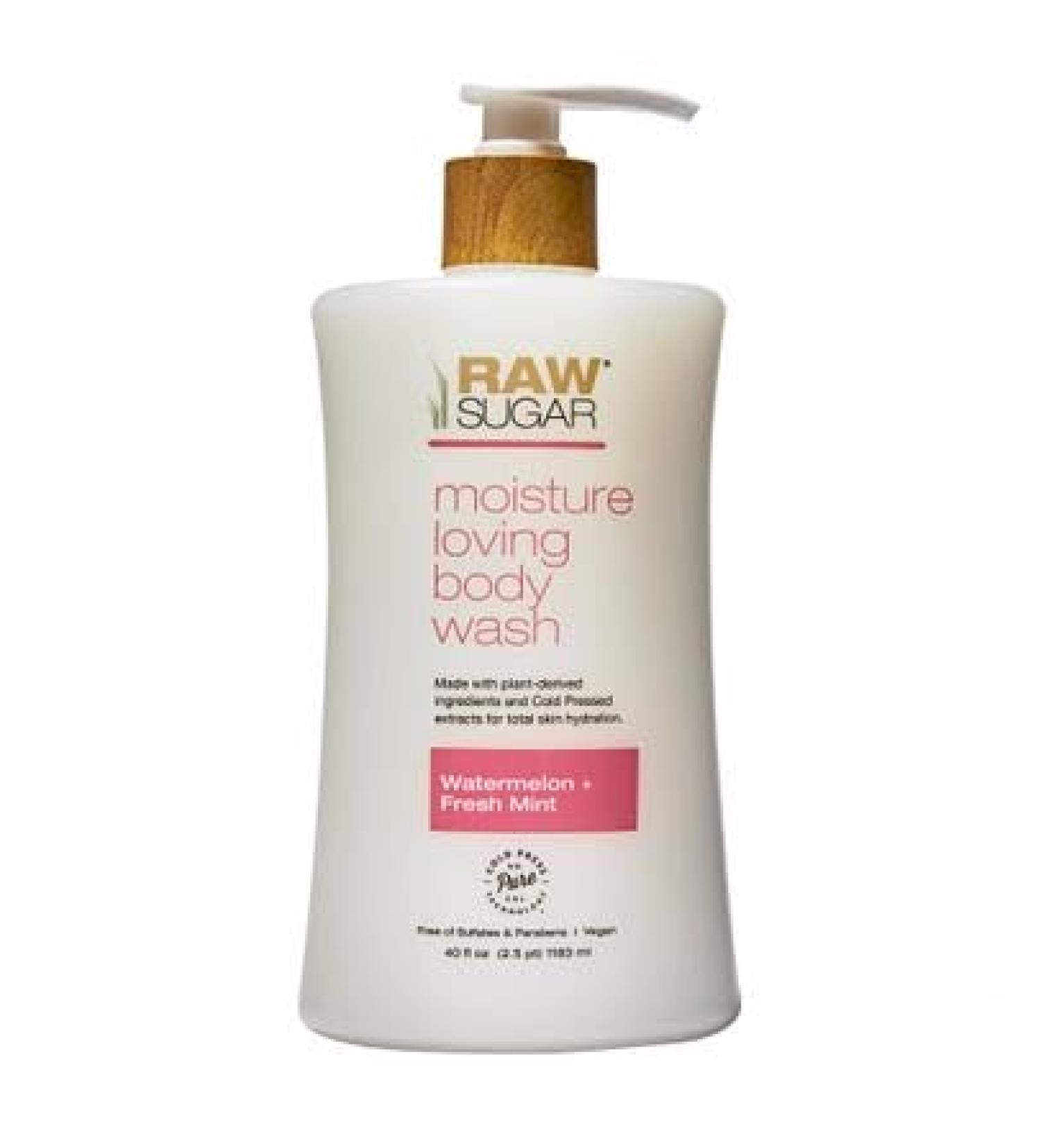 Raw Sugar Moisture Loving Body Wash Watermelon + Fresh Mint - 40 fl oz