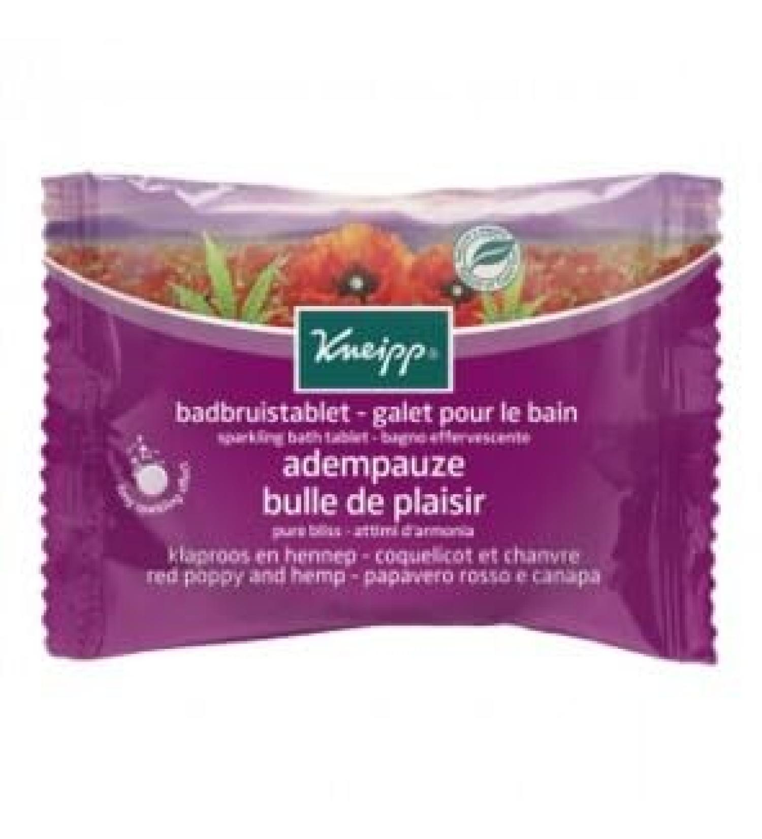 Galet pour le Bain Effervescent Coquelicot et Chanvre 80g Kneipp