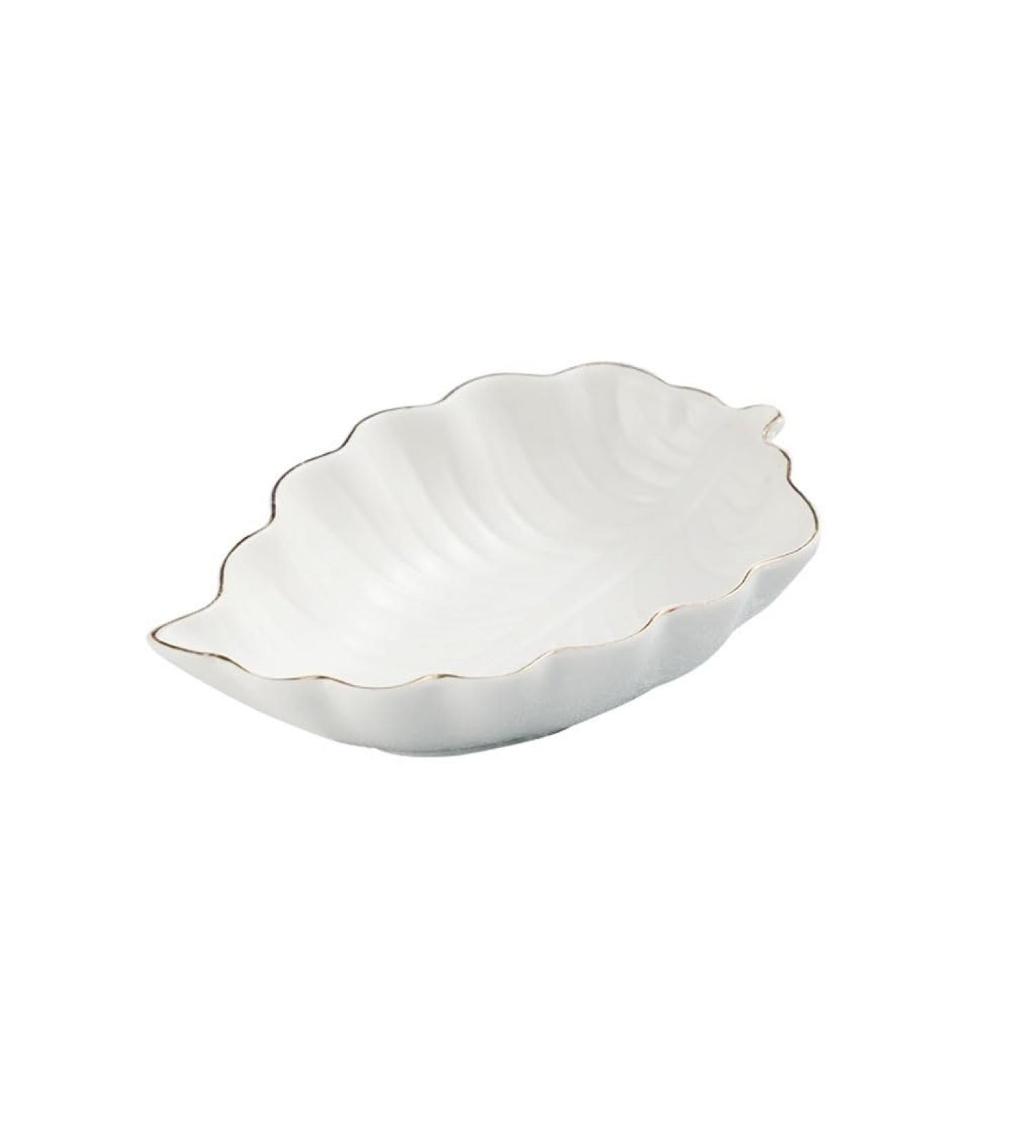 Fruit Bowl Snack Containers Ceramic Dipping Sauce Dish Leaf Shape Condiment Dish Saucer Dipping Bowl Appetizer Plate Condiment Saucer Breakfast Bowls - Buy Online on GoSupps.com
