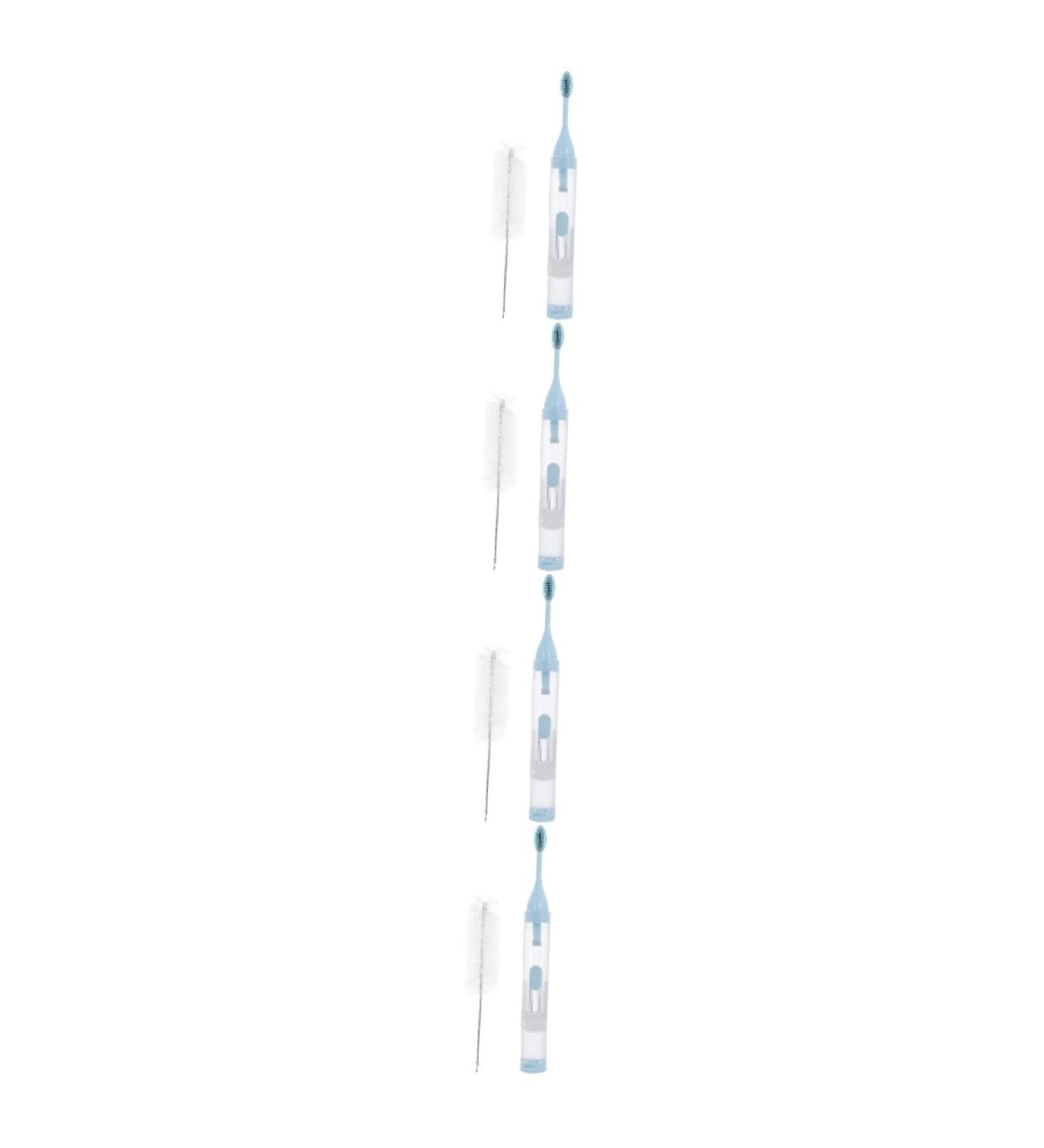 Homsfou 4-Piece Toothbrush Gift Set | Ortho Clean Toothbrush Mini Clamp & Dental Floss - Blue - Buy Online on GoSupps.com