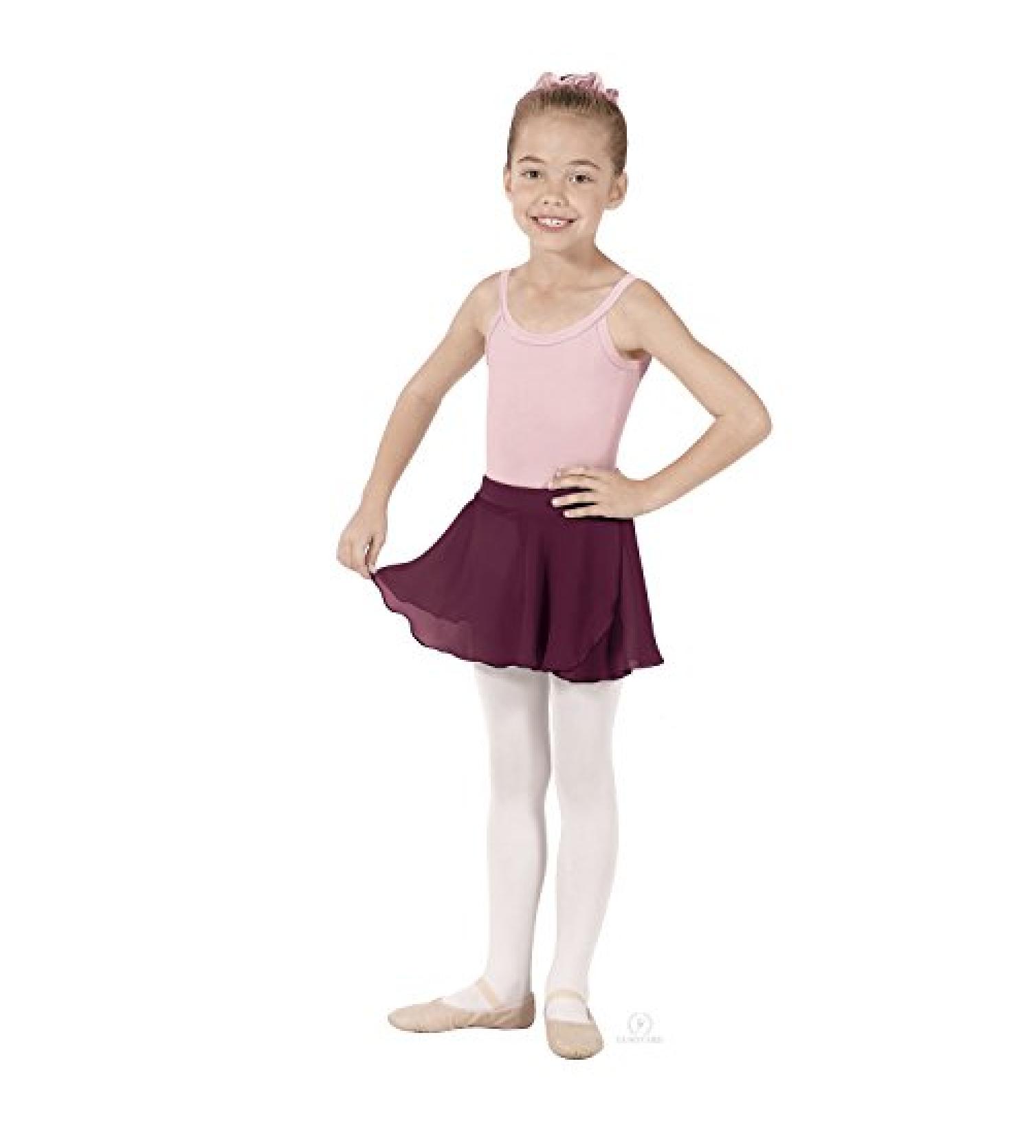 Eurotard Girls Mock Wrap Skirt - 10127 Medium Burgundy