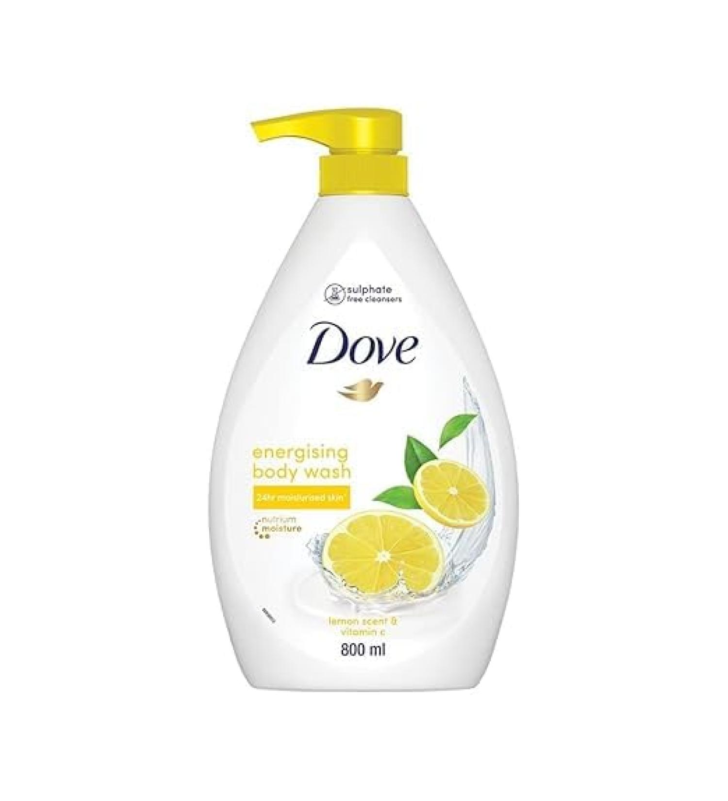 Energising Lemon Scent Body Wash with Vitamin C - Paraben & Sulfate Free 800ml - 100% Plant-Based Moisturizers - Buy Online on GoSupps.com