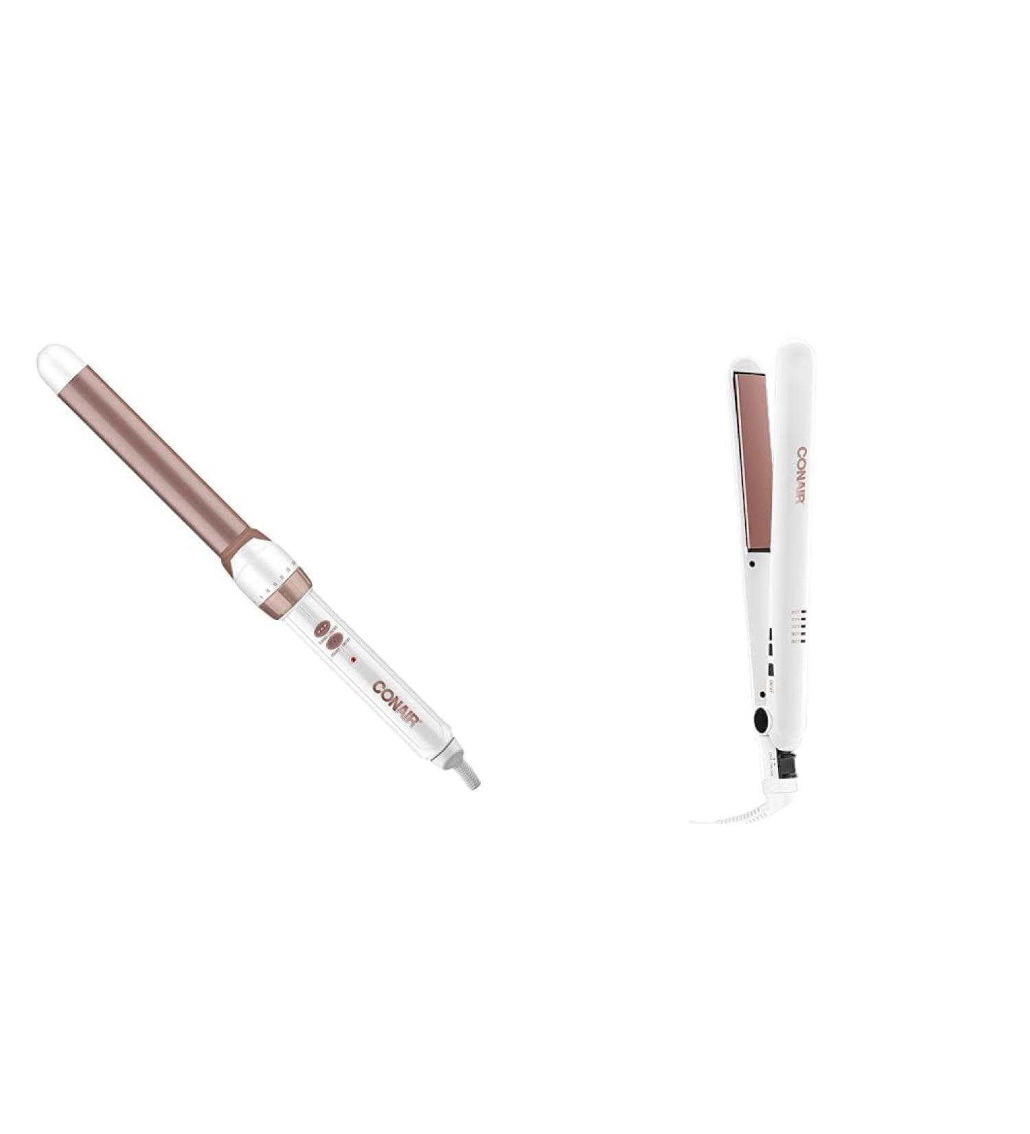 Conair CD705GNC Double Ceramic 1" Curling Wand & Double Ceramic 1" Straightener White - Buy Online on GoSupps.com