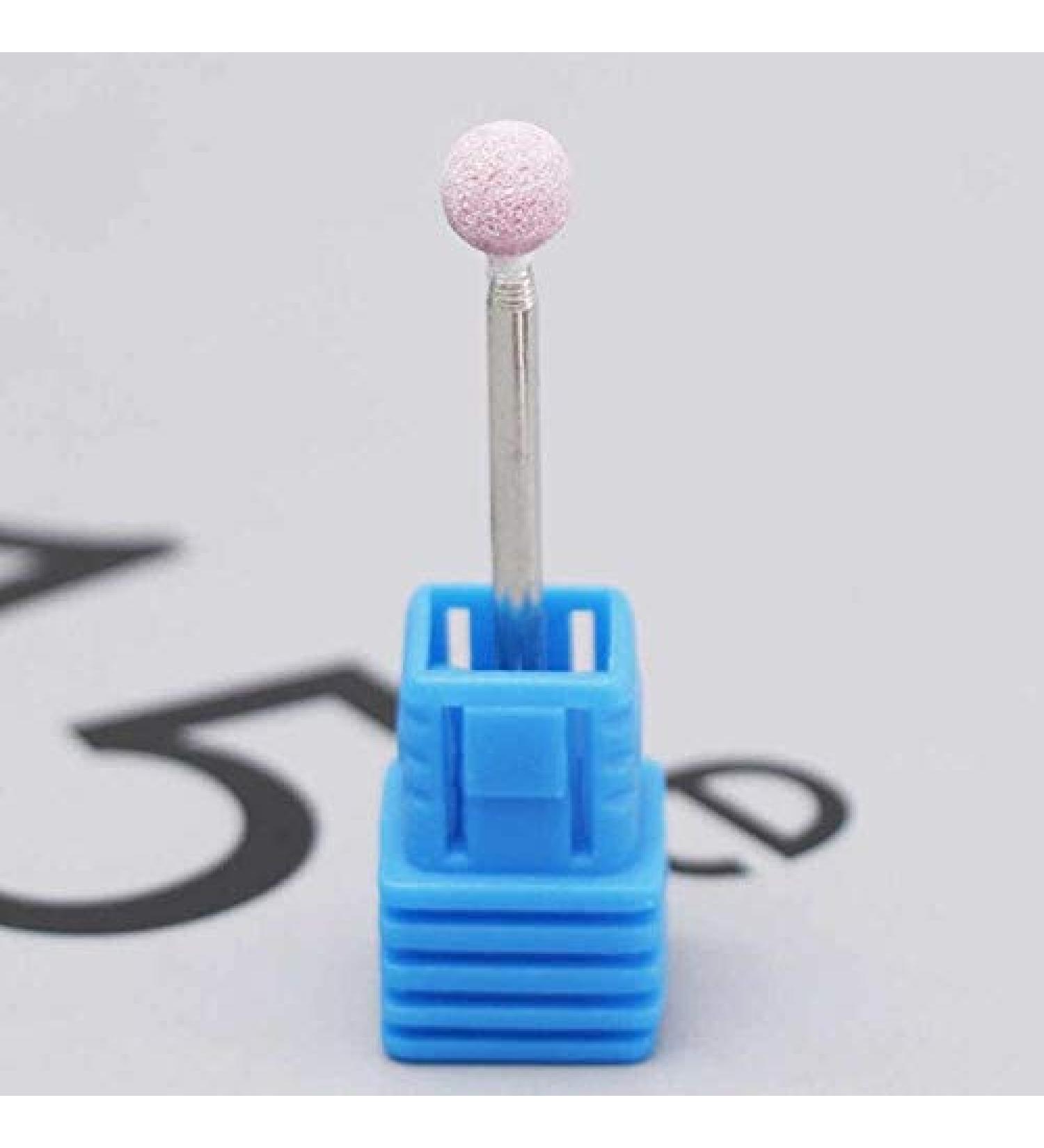 Burr Stone Ceramic Spherical Nail Drill 3/32"Electric Manicure Accessories Lot Plastic Base Sent Randomly - (Color: Pink) - Buy Online on GoSupps.com