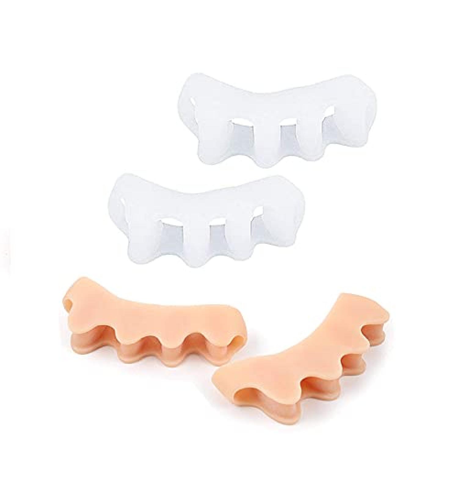 KJ BN Toe Corrector for Hallux Valgus - 2 Pairs for Men & Women - White & Skin Color Options | International Shipping - Buy Online on GoSupps.com