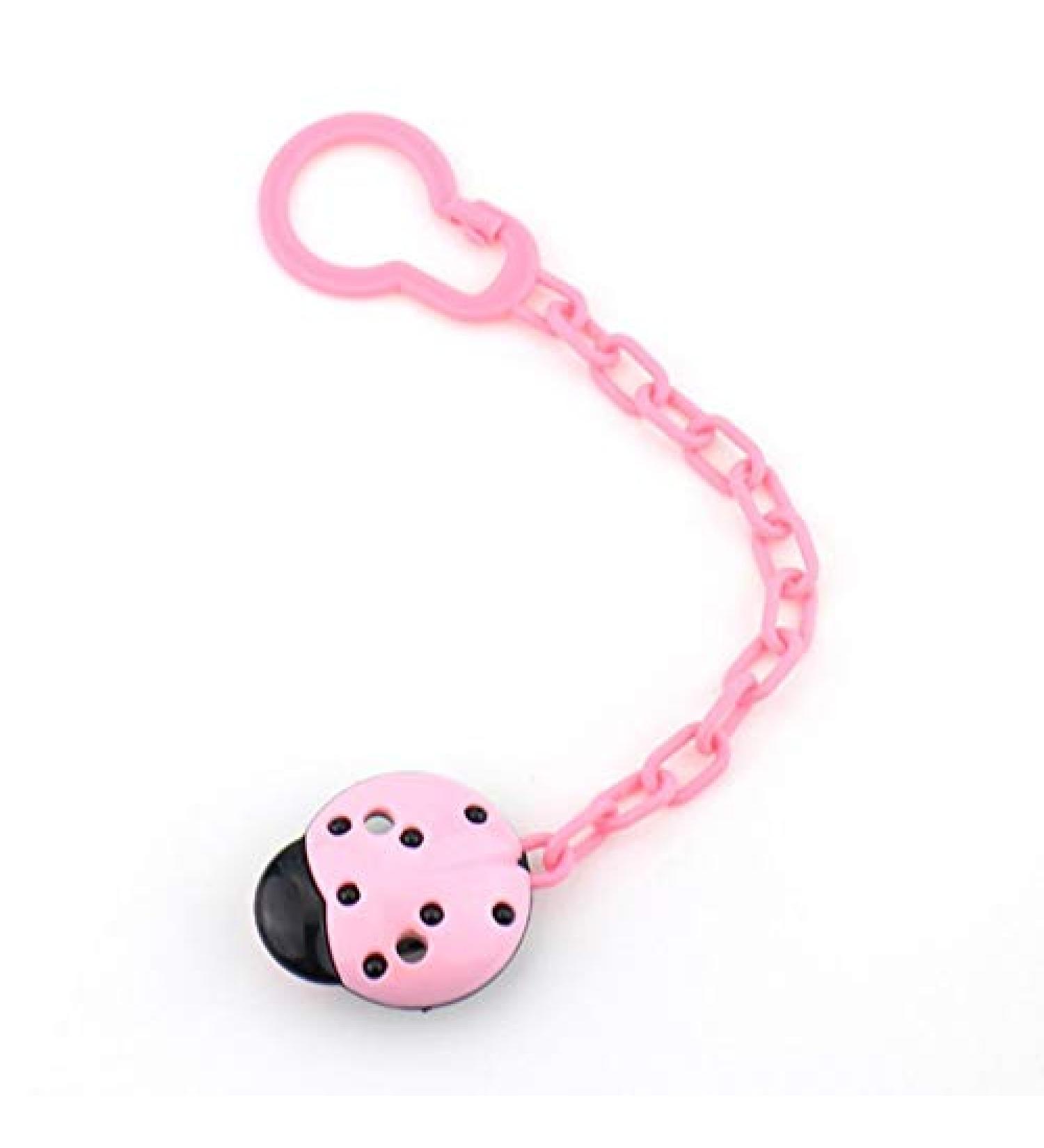 Greattangle-u Silicone Baby Pacifier & Bite Ring - Safe Funny Feeding with Anti-Drop Chain - Pink | International Shipping - Buy Online on GoSupps.com
