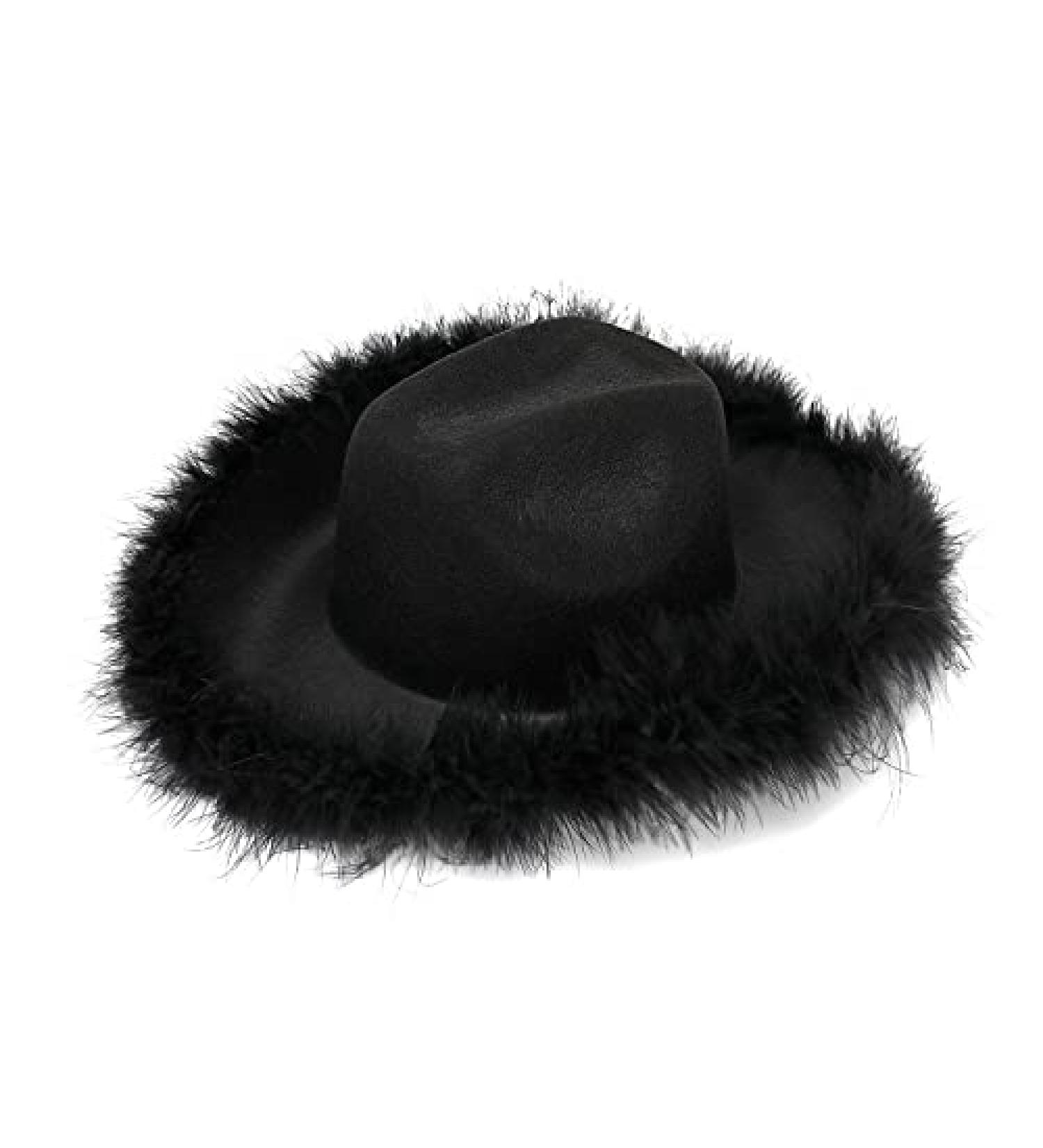 Pink Feather Boa Cowgirl Hat for Teens & Women - Ideal for Bachelorette & Cowboy Themed Parties | Black - Buy Online on GoSupps.com