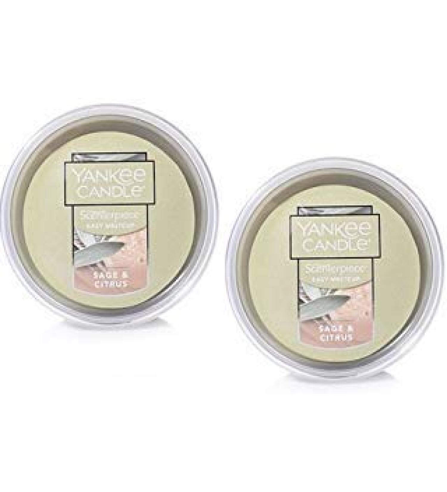 Yankee Candle 2 Pack Sage & Citrus Easy MeltCup. 2.2 Oz. Wax Melt Warmer. Home Fragrance.