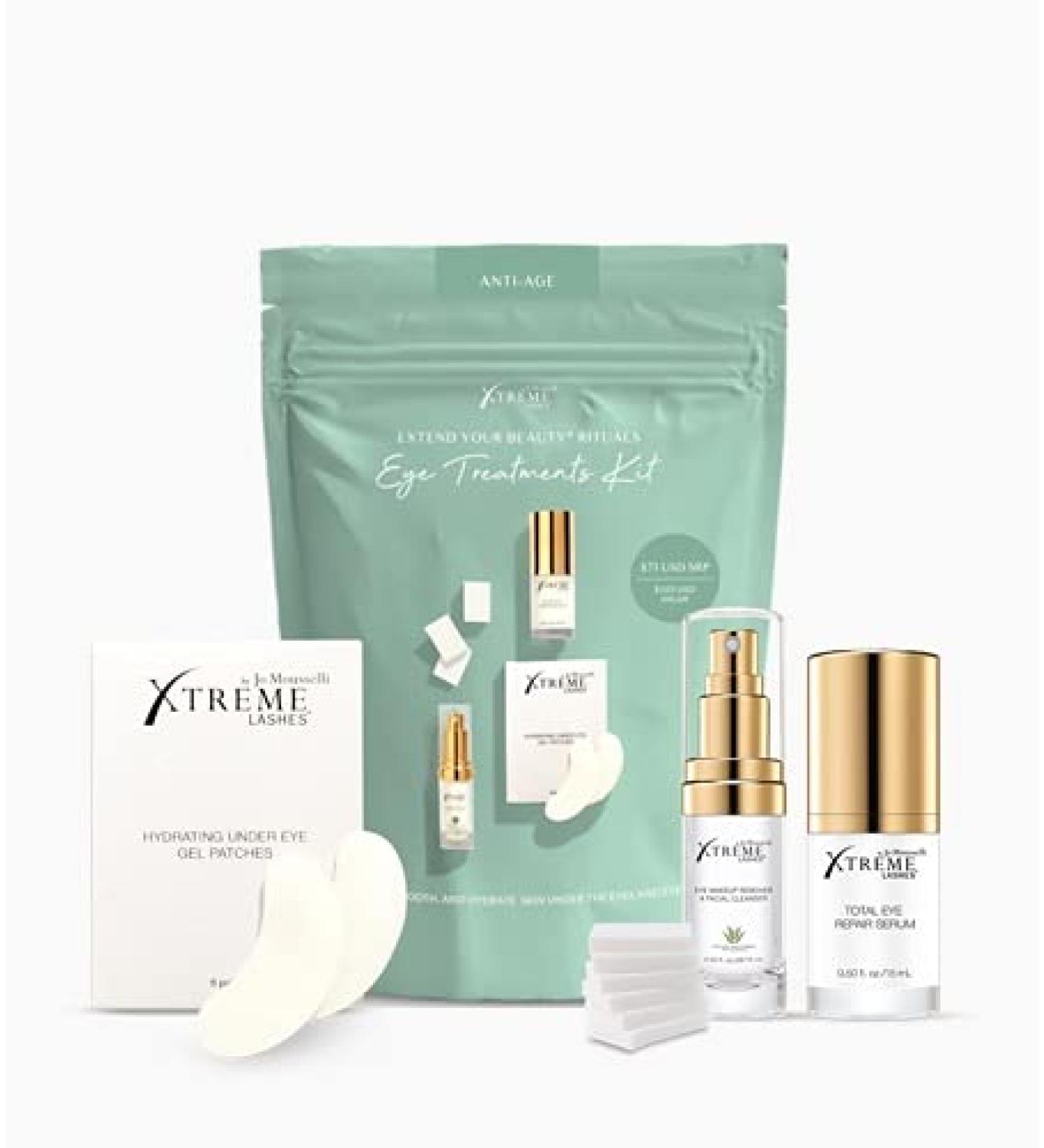 Xtreme Lashes Eye Treatments Kit - Safe for Lash Extensions | Serum Under Eye Gel Patches Cleanser & Sponges | Enhance Your Beauty Rituals - Buy Online on GoSupps.com