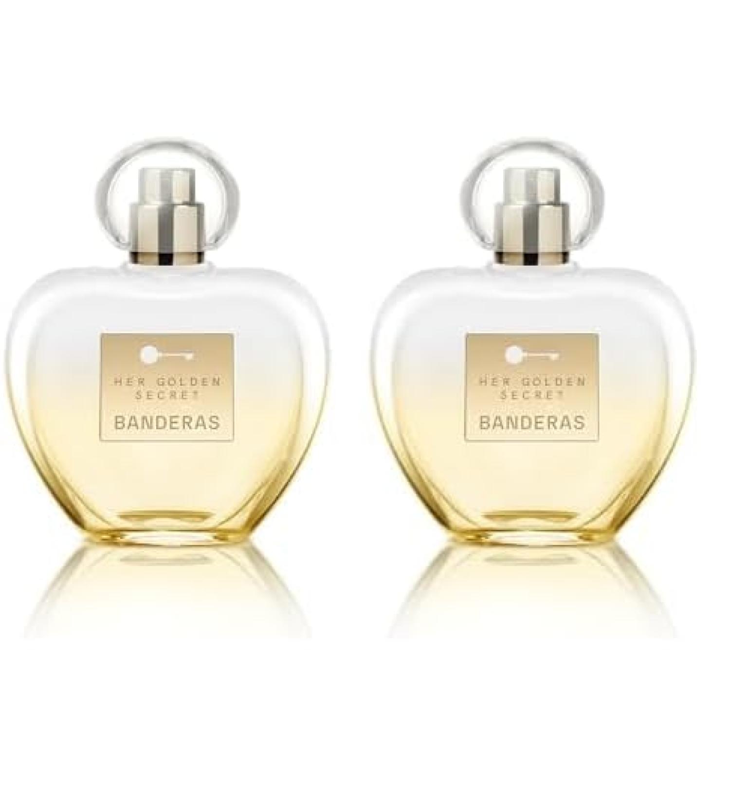 BANDERAS Perfumes - Her golden secret - Eau de toilette Spray for Women - Long Lasting - Fruity Floral and Vanilla Notes - 2.7 Fl Oz (Pack of 2) brown 1 Fl Oz (Pack of 2) - Buy Online on GoSupps.com