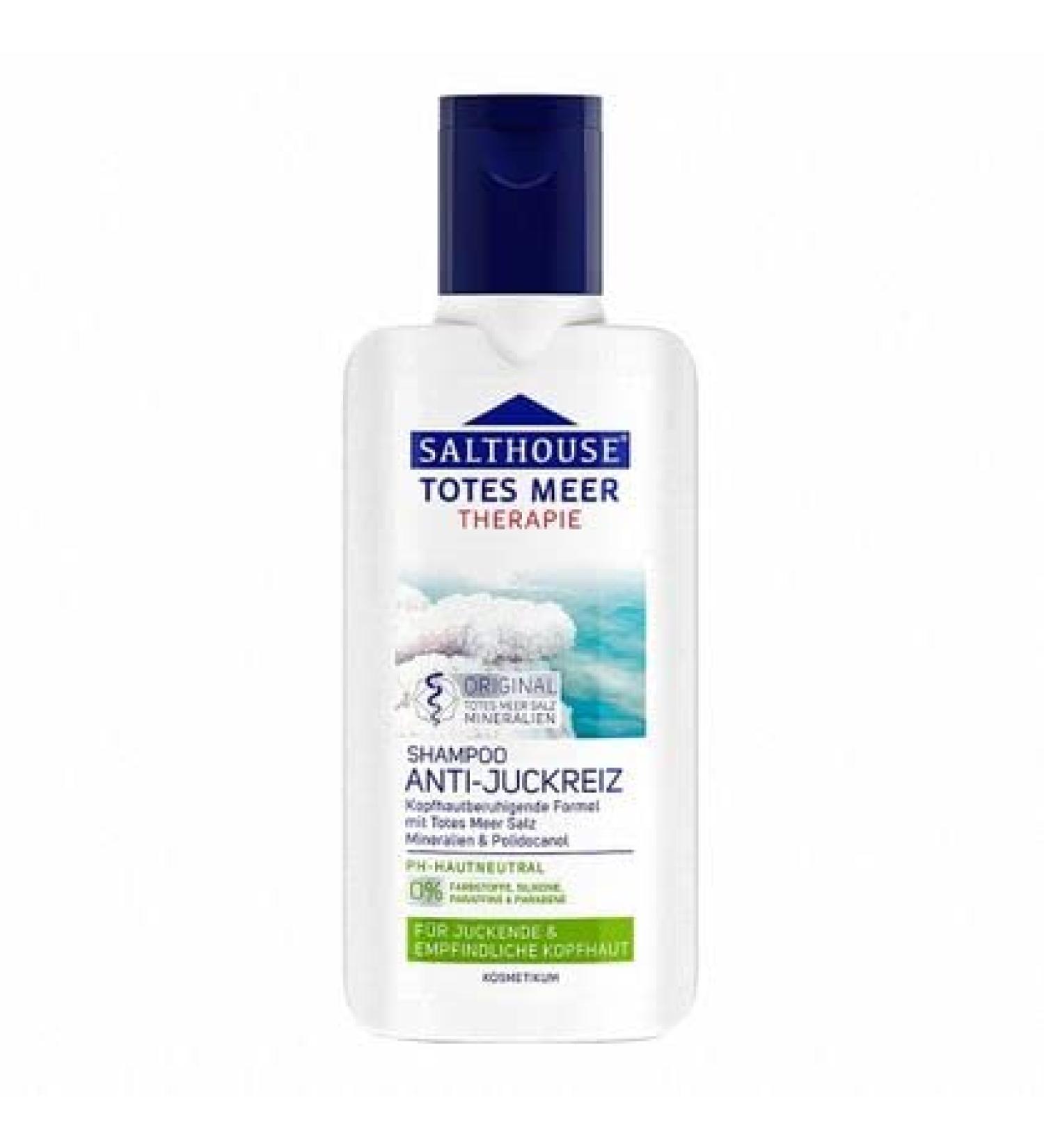 The Salthouse Dead Sea Therapy AntiItch Shampoo Value Set 2 x 250 ml Mildly active formula with polidocanol relieves itching and has a soothing effect on irritated scalp