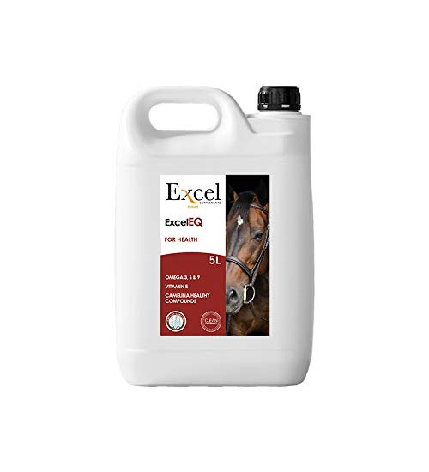 Excel Supplements Europe - 5L EQ Horse Feed Oil | Omega-3 Camelina Oil for Natural Shine & Anti-Inflammatory Care | Premium Horse Feed Supplement - Buy Online on GoSupps.com