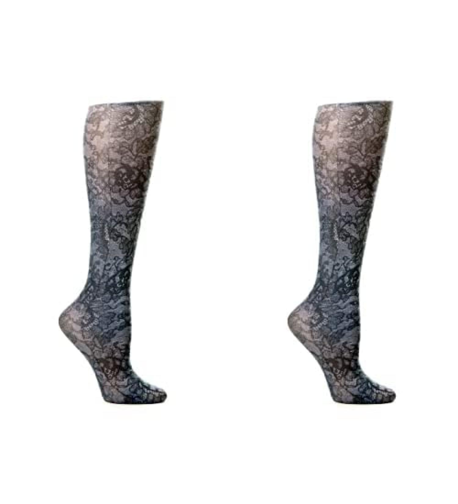 Celeste Stein Therapeutic Compression Socks Midnight Lace 8-15 mmhg.6 Ounce (Pack of 2)