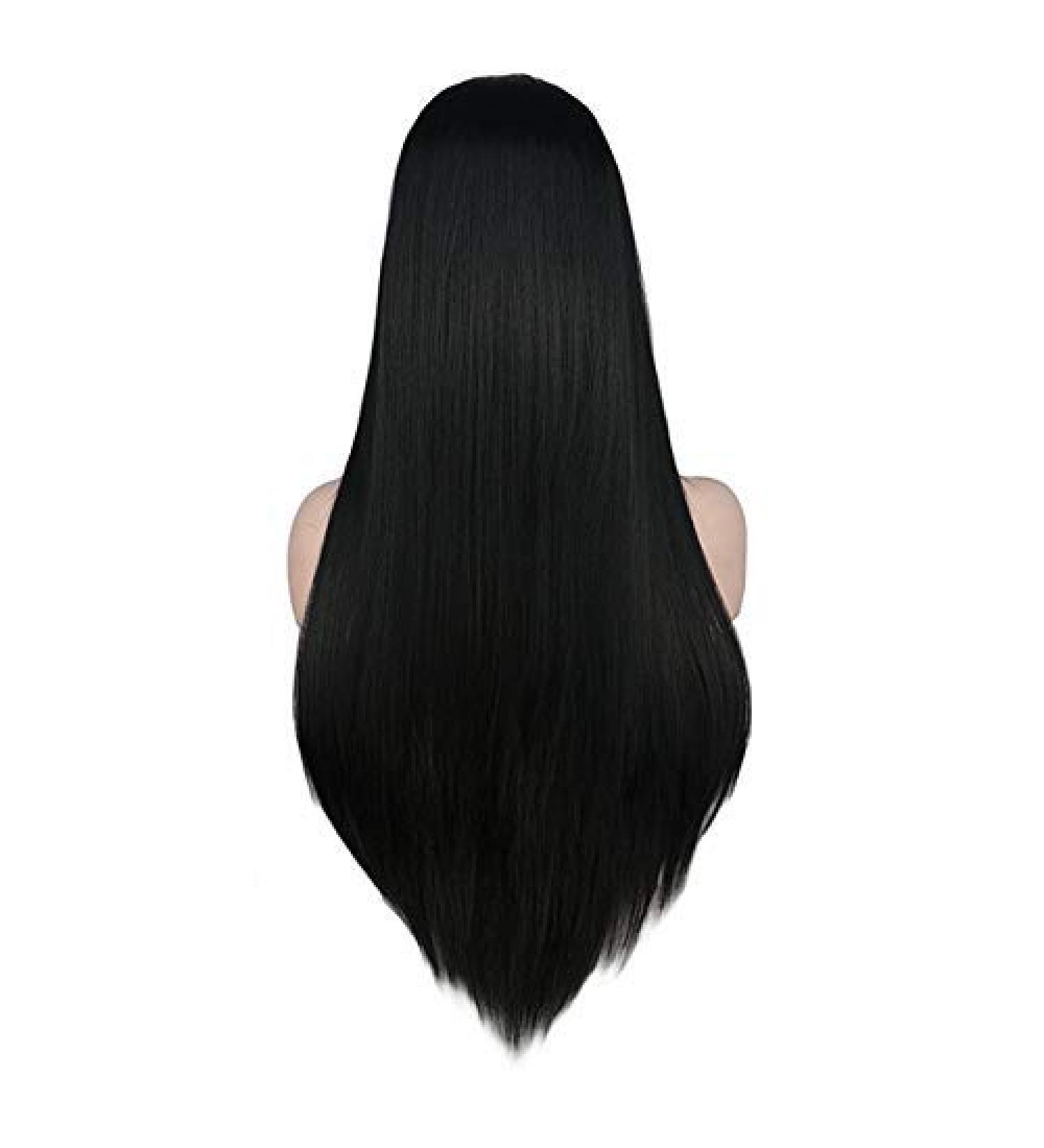 Buy SUNNYBLUEE Long Straight Synthetic Hair Wig - Black White Pink Orange Purple & Gray - Heat Resistant Lady's Wig for International Shipping - Buy Online on GoSupps.com