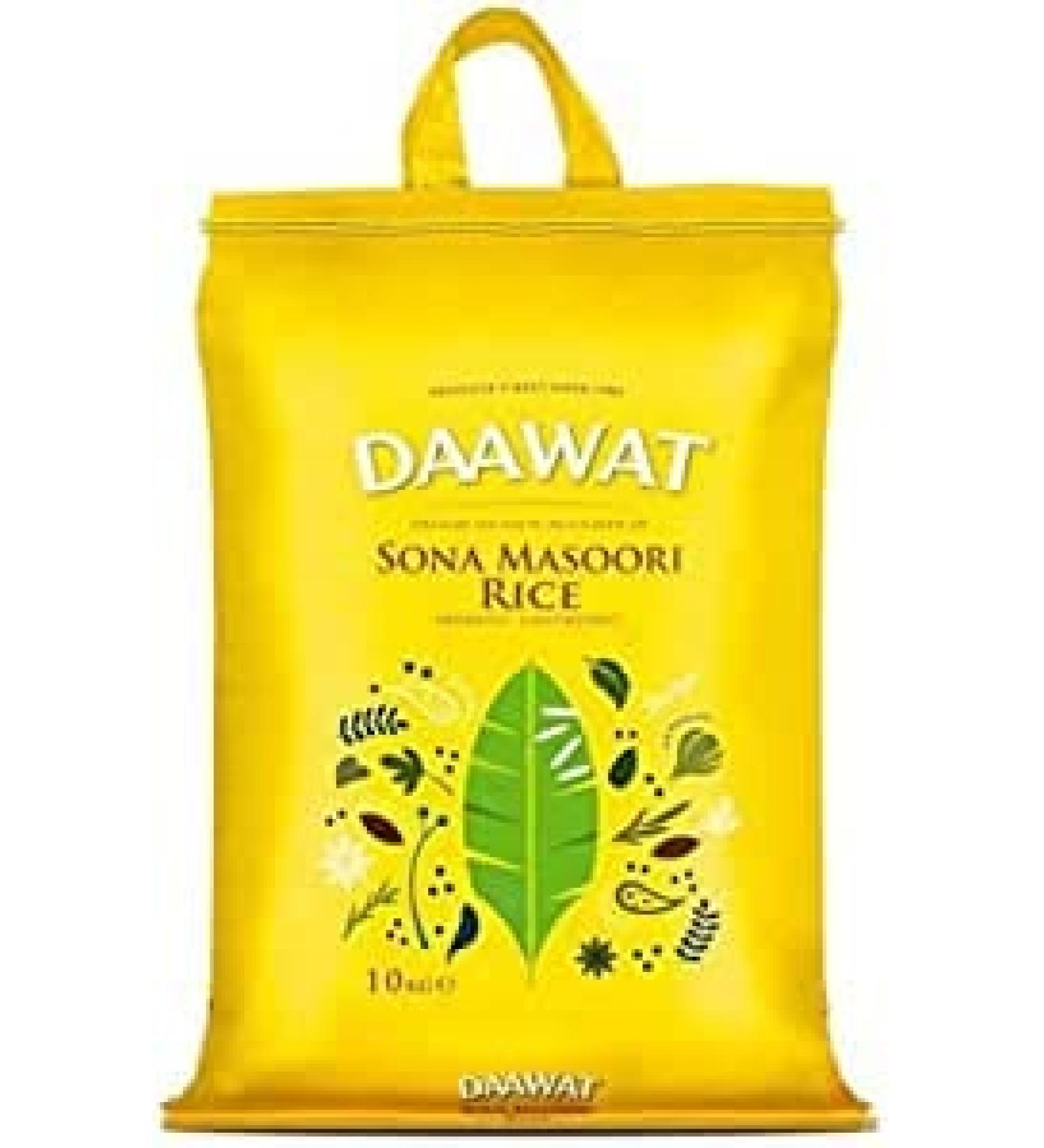 veenas Daawat Sona Masoori Rice 10kg | Aromatic And LightWeighted Rice | High Nutrients and Vitamins Contained Rice | Indian Origin | High Fibre | White Rice | 10kg Bag - Buy Online on GoSupps.com