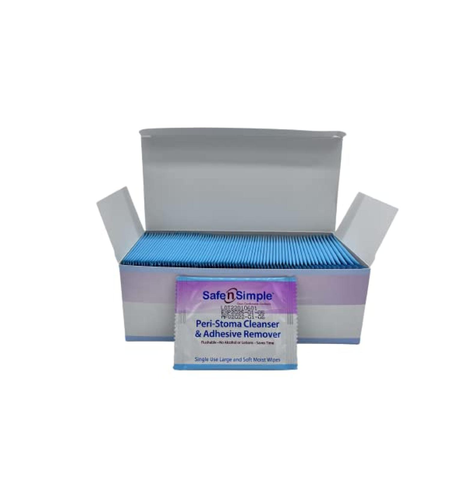 Safe n' Simple Adhesive Remover Wipes - Alcohol-Free 75 Count - Stoma Care Solution for Sensitive Skin - Buy Online on GoSupps.com