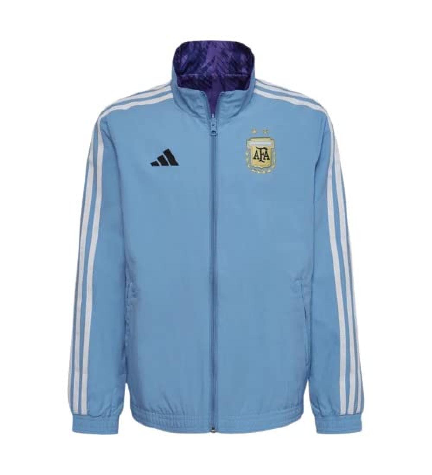 adidas Youths Argentina Anthem Jacket Light Blue Small