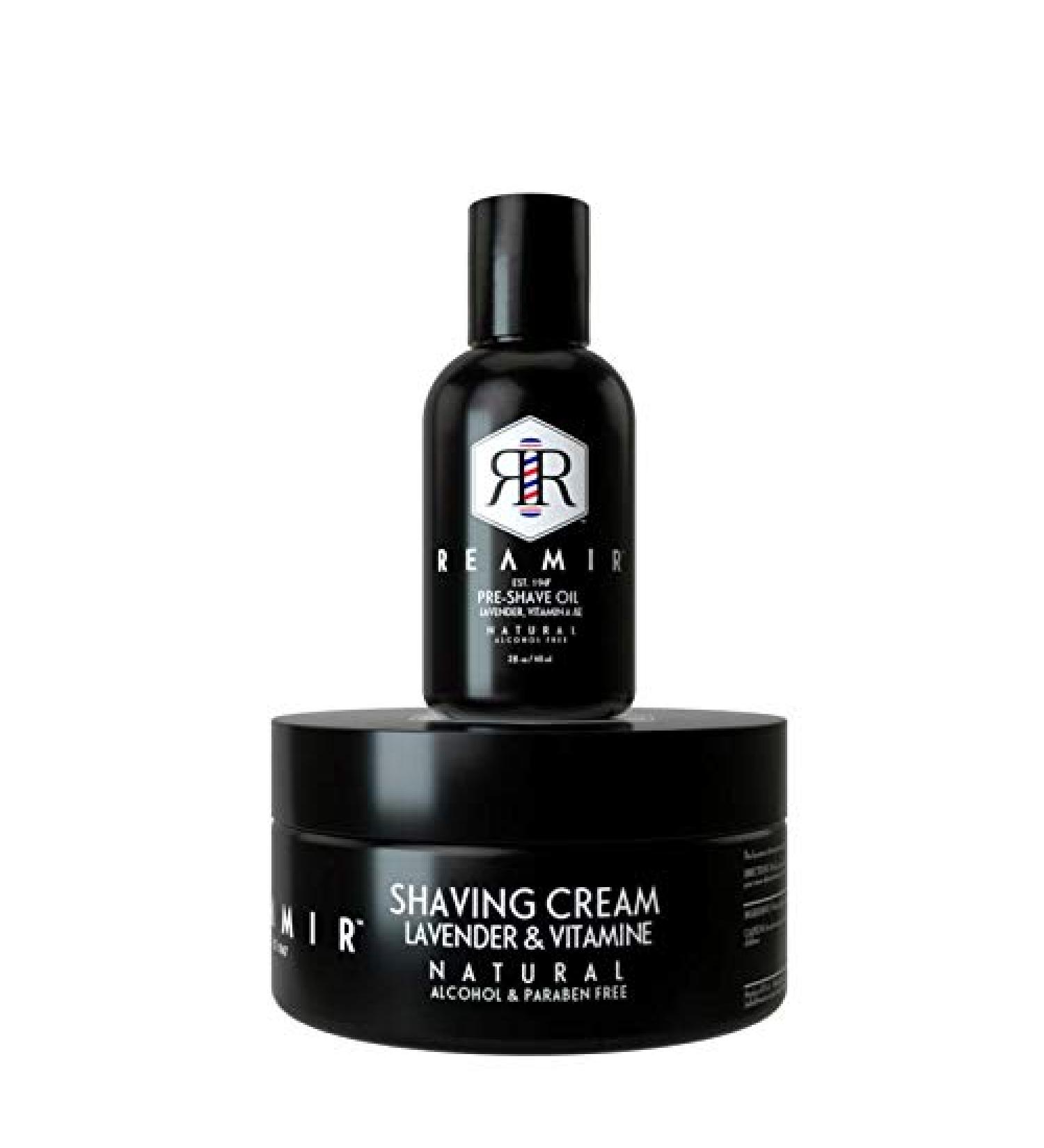 Reamir Men's Natural Shaving Kit | Pre-Shave Oil & Shaving Cream for Sensitive Skin - Buy Online on GoSupps.com