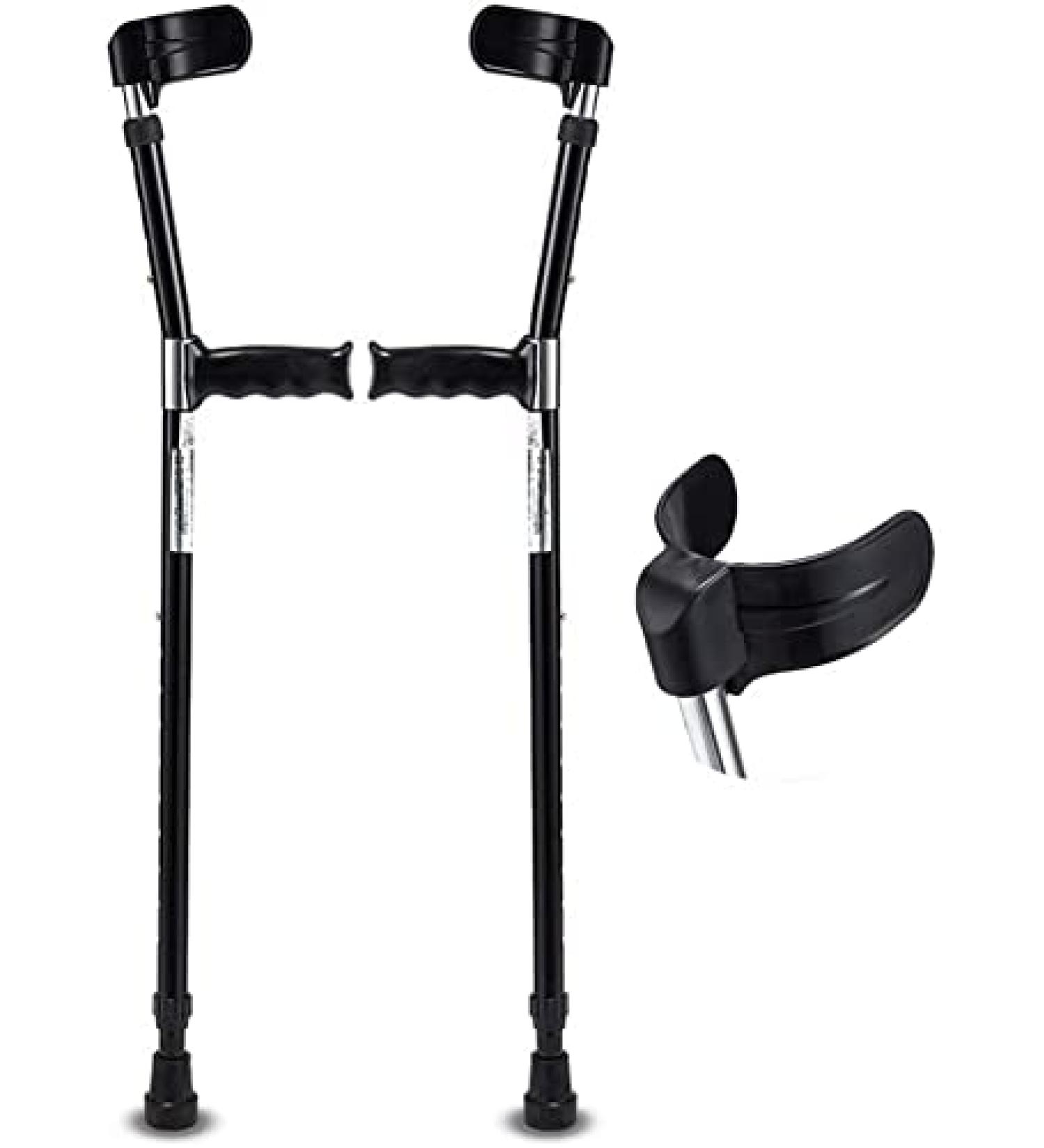 Forearm Crutches Adjustable Canes Forearm Crutches Aluminum Alloy Crutches Lightweight and Easy to Carry Elbow Crutches Adjustable in 10 Steps Suitable for Various Heights Lightweight Arm Journey - Buy Online on GoSupps.com
