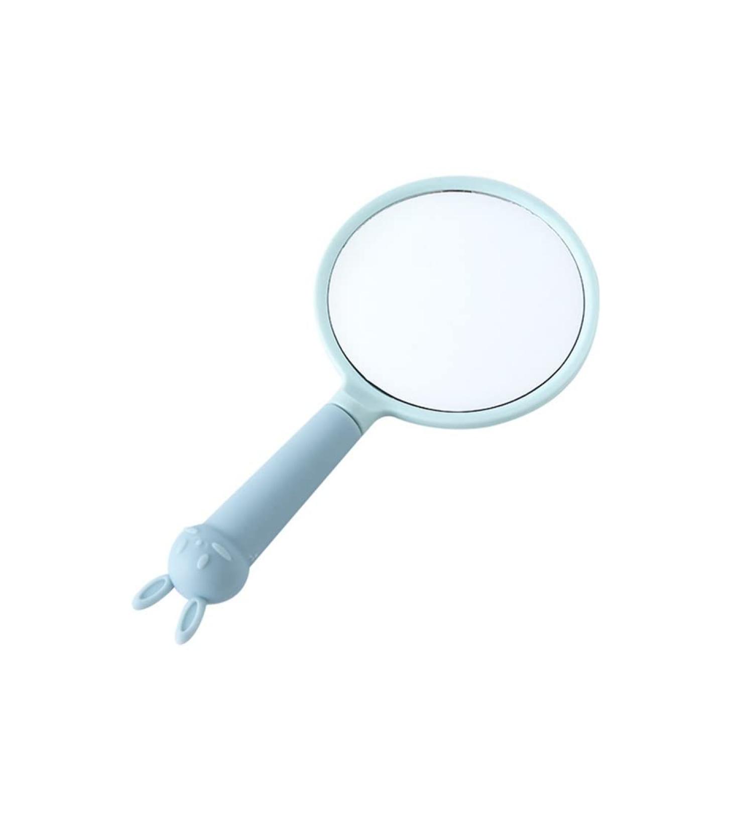 Cartoon Bunny Ear Handheld Makeup Mirror - Blue | Beauty Salon Vanity Mirror - Buy Online on GoSupps.com