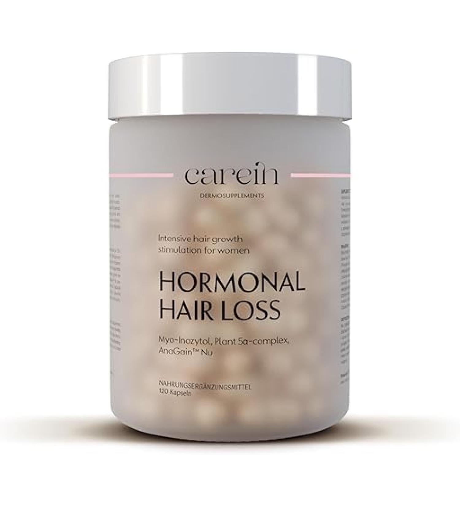 Carein Hormonal Hair Loss - DHT Blocker with Myo-Inositol and Green Tea for Women - Hormonal Hair Loss - 120 Capsules Carein