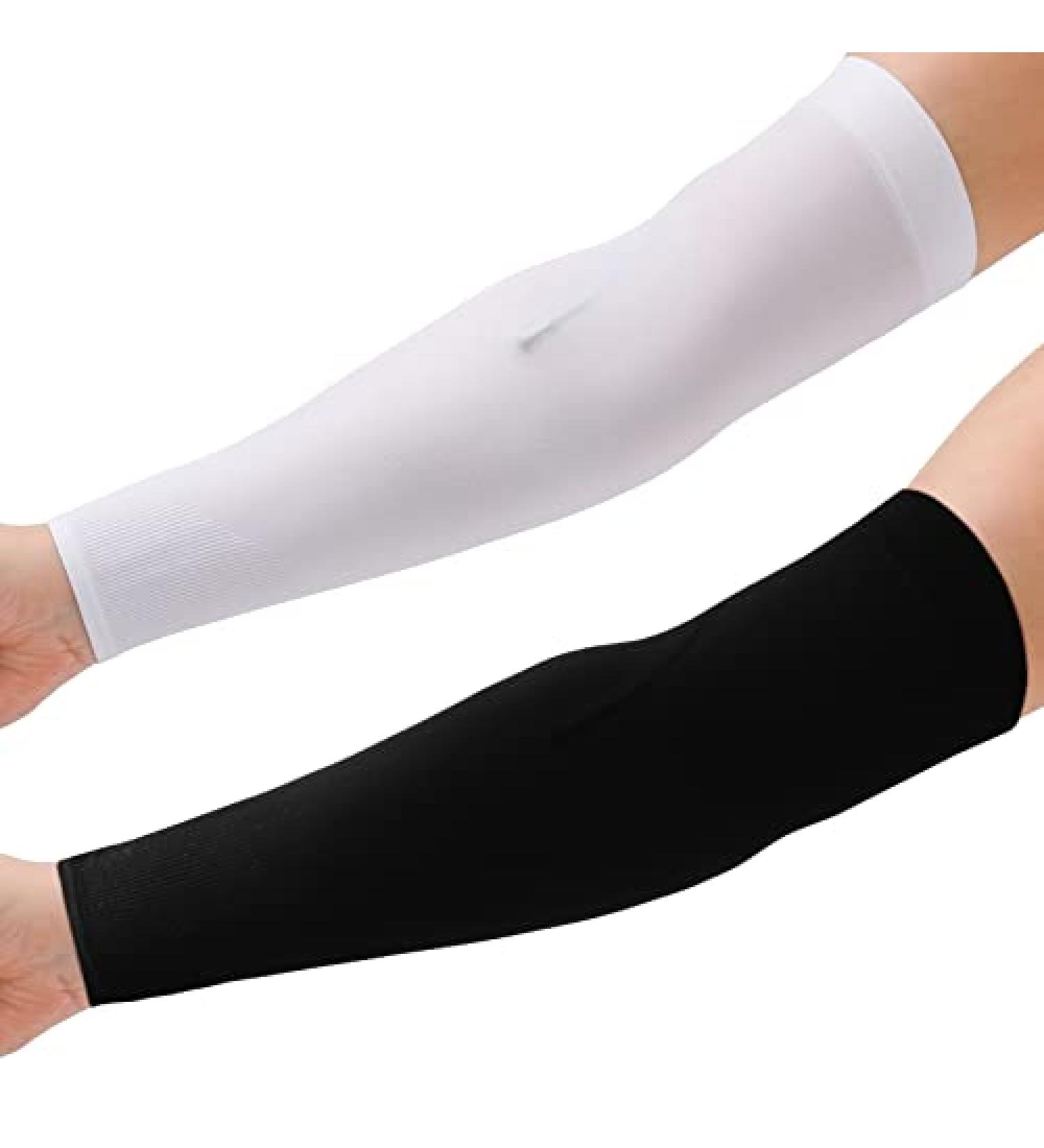 4 Pcs Adult Breathable Line Sleeves - White and Black | Comfortable Compression Arm Covers for Women, Men, and Kids - Buy Online on GoSupps.com