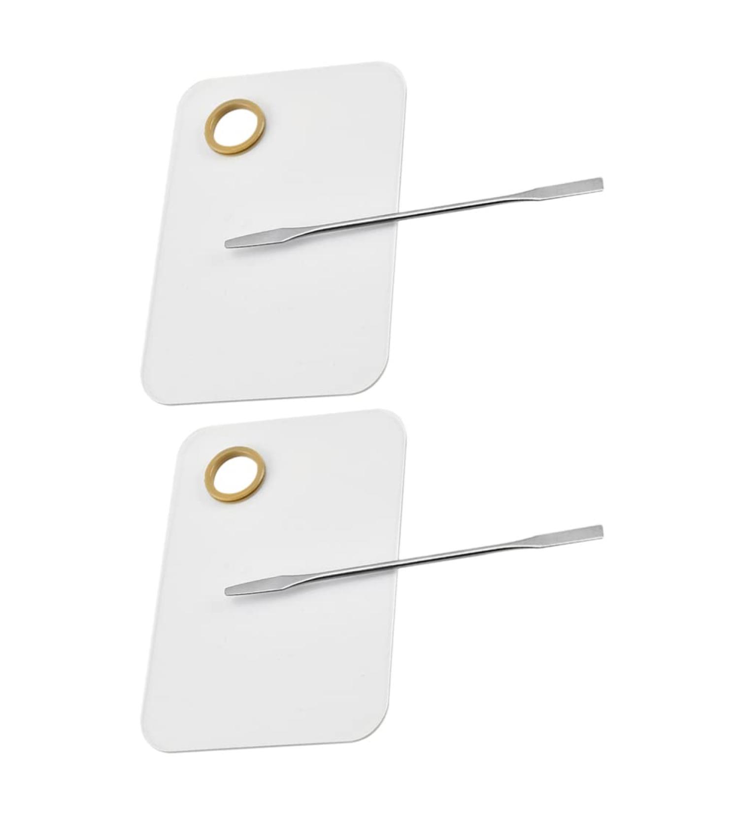 Lurrose 2 Sets Beauty Palette Kit - Makeup Plate & Nail Color Mixing Tool - Acrylic Spatula for Makeup Artists & Manicurists | International Shipping Available - Buy Online on GoSupps.com