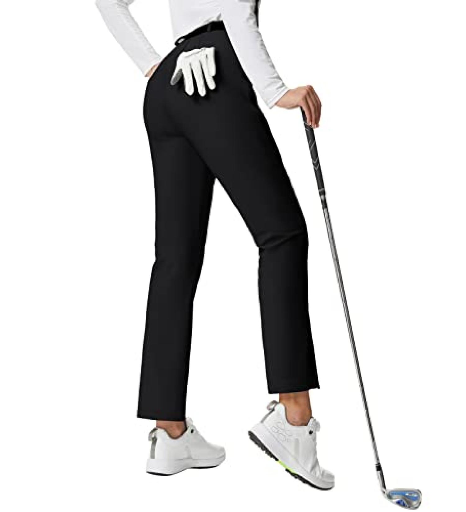 JACK SMITH Women's Golf Pants | Stretch Lightweight Work Pant with Pockets | Quick Dry Water Resistant Casual Trousers | S-XXL, Black - Buy Online on GoSupps.com
