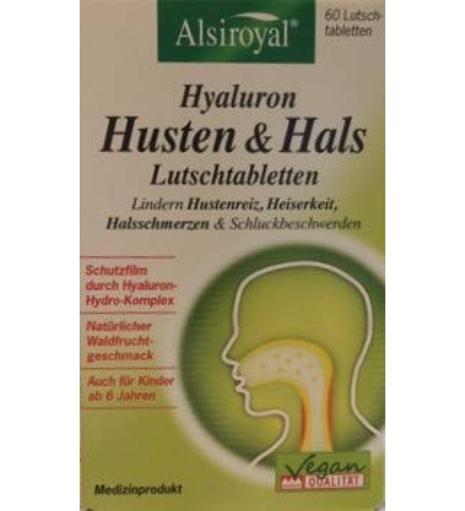 Alsiroyal Hyaluron Cough & Throat Lozenges Soothing Relief for Cough and Sore Throat (60 Count) Buy Internationally - Buy Online on GoSupps.com