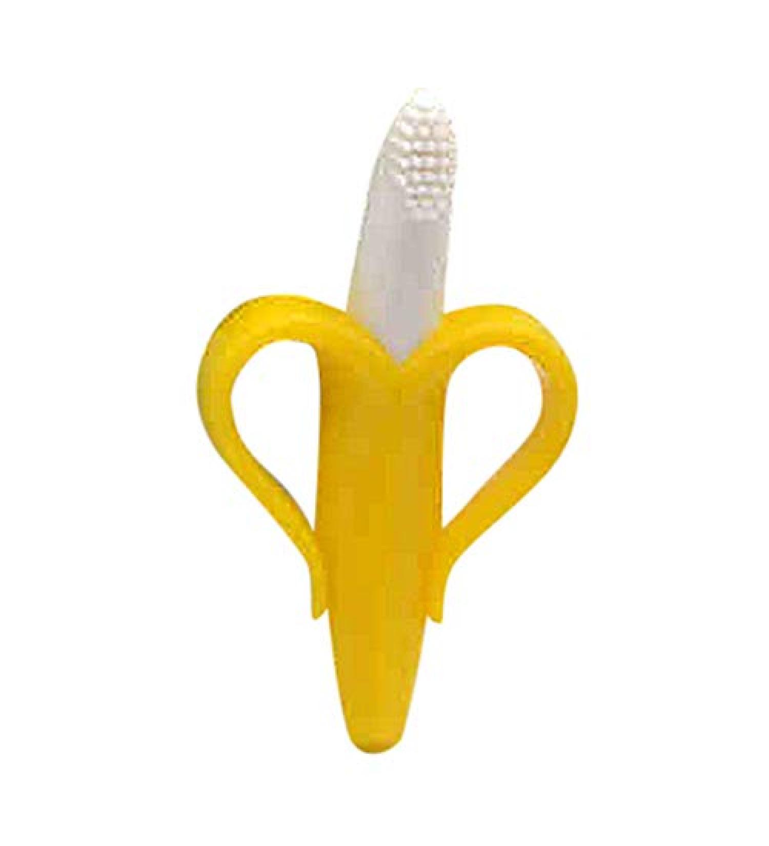 Sikye Banana Toothbrush Teether | Food Grade Silicone | Yellow | Infant Baby Boys Girls | One Size - Buy Online on GoSupps.com