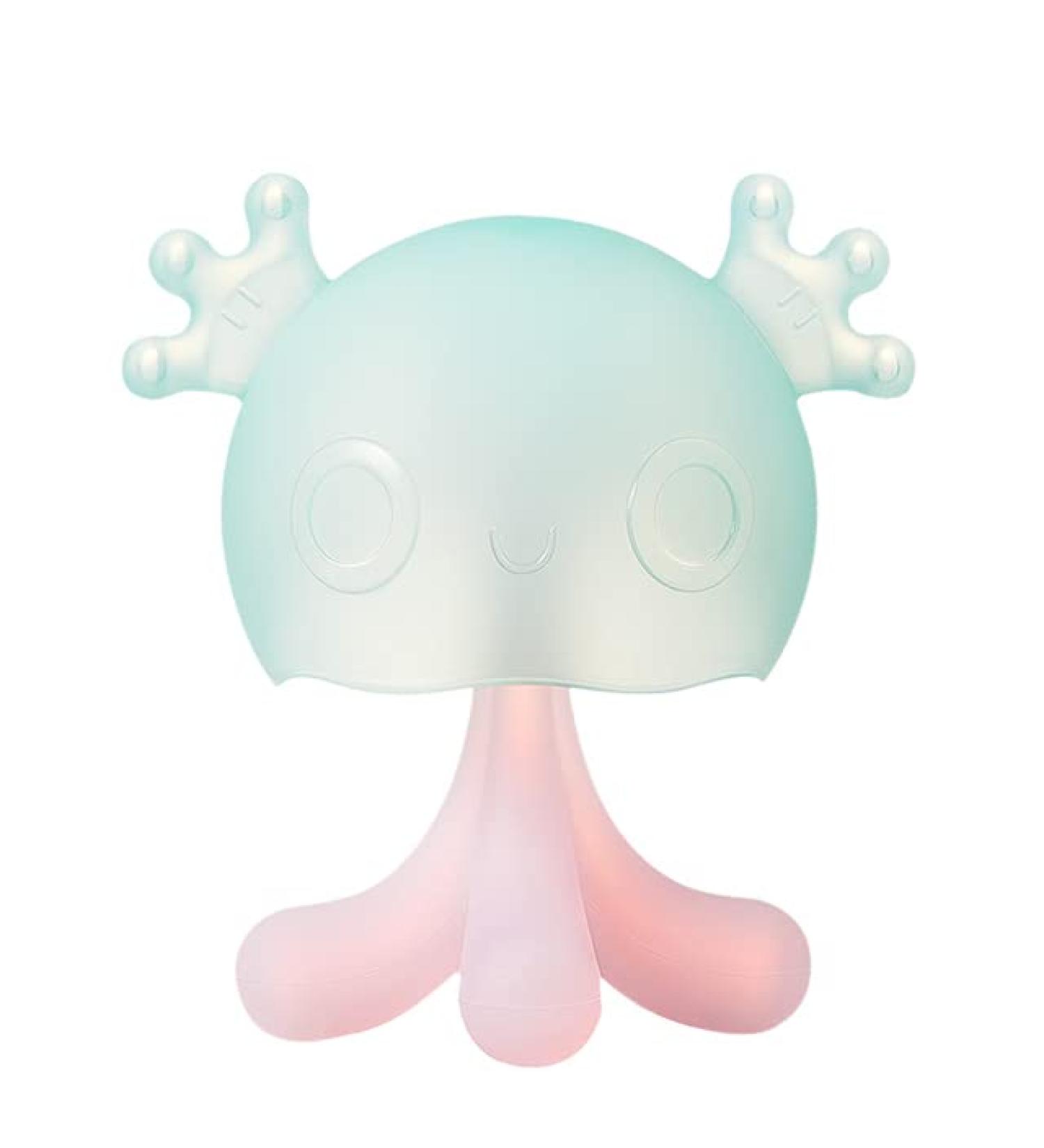 Bc Babycare BPA Free Baby Animal Silicone Rattle Teether Jellyfish Toddler Handle Pacifier Bed Stroller Accessories Toys Cyan United States