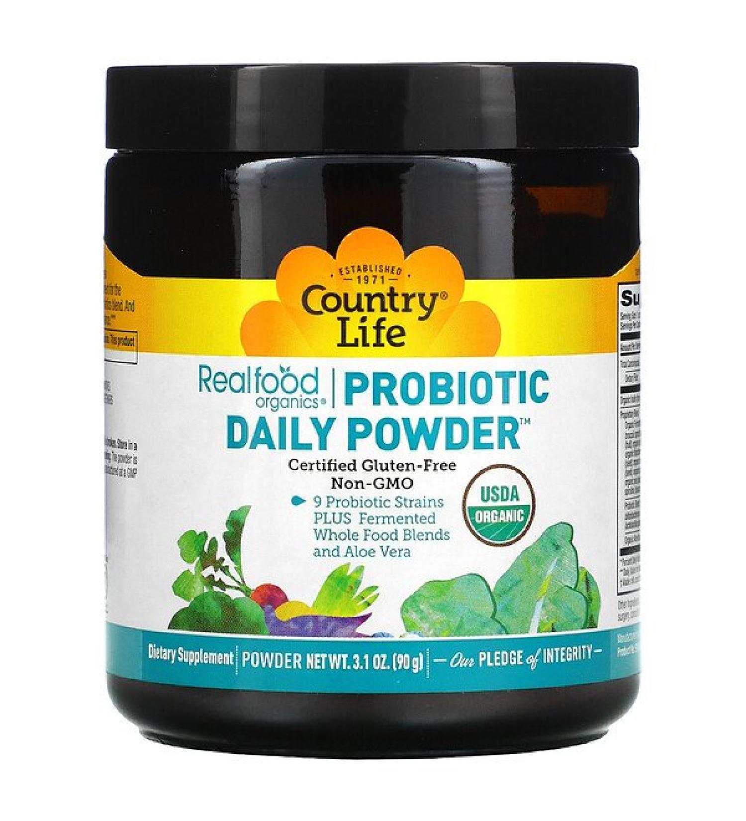 Country Life Realfood Organics Probiotic Daily Powder 3.1 oz (90 g)