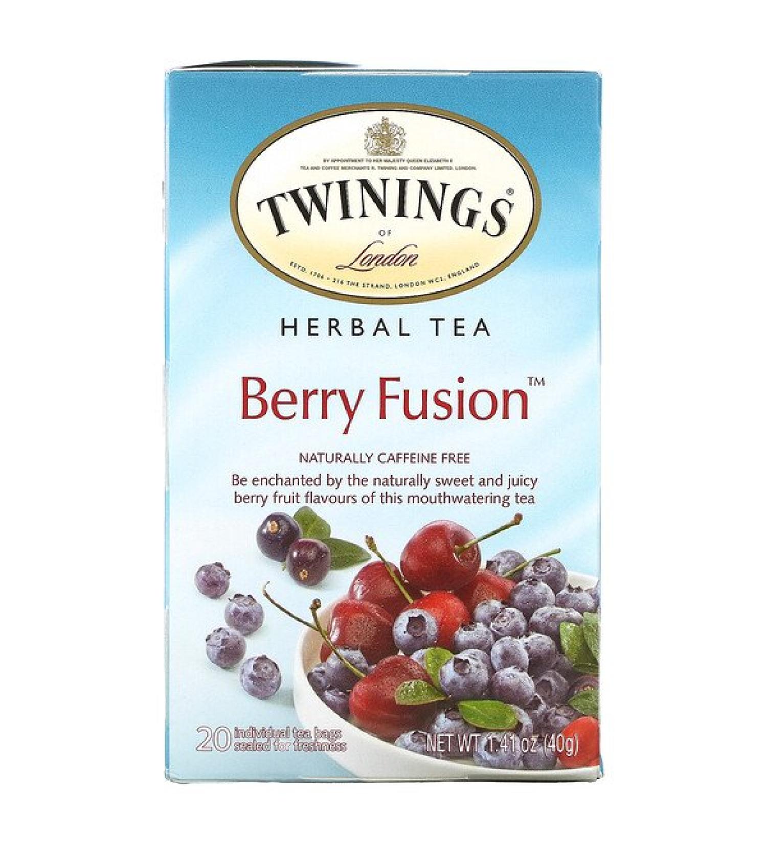 Buy Twinings Herbal Tea Berry Fusion - Caffeine Free 20 Tea Bags (1.41 oz) | Refreshing Blend - Buy Online on GoSupps.com