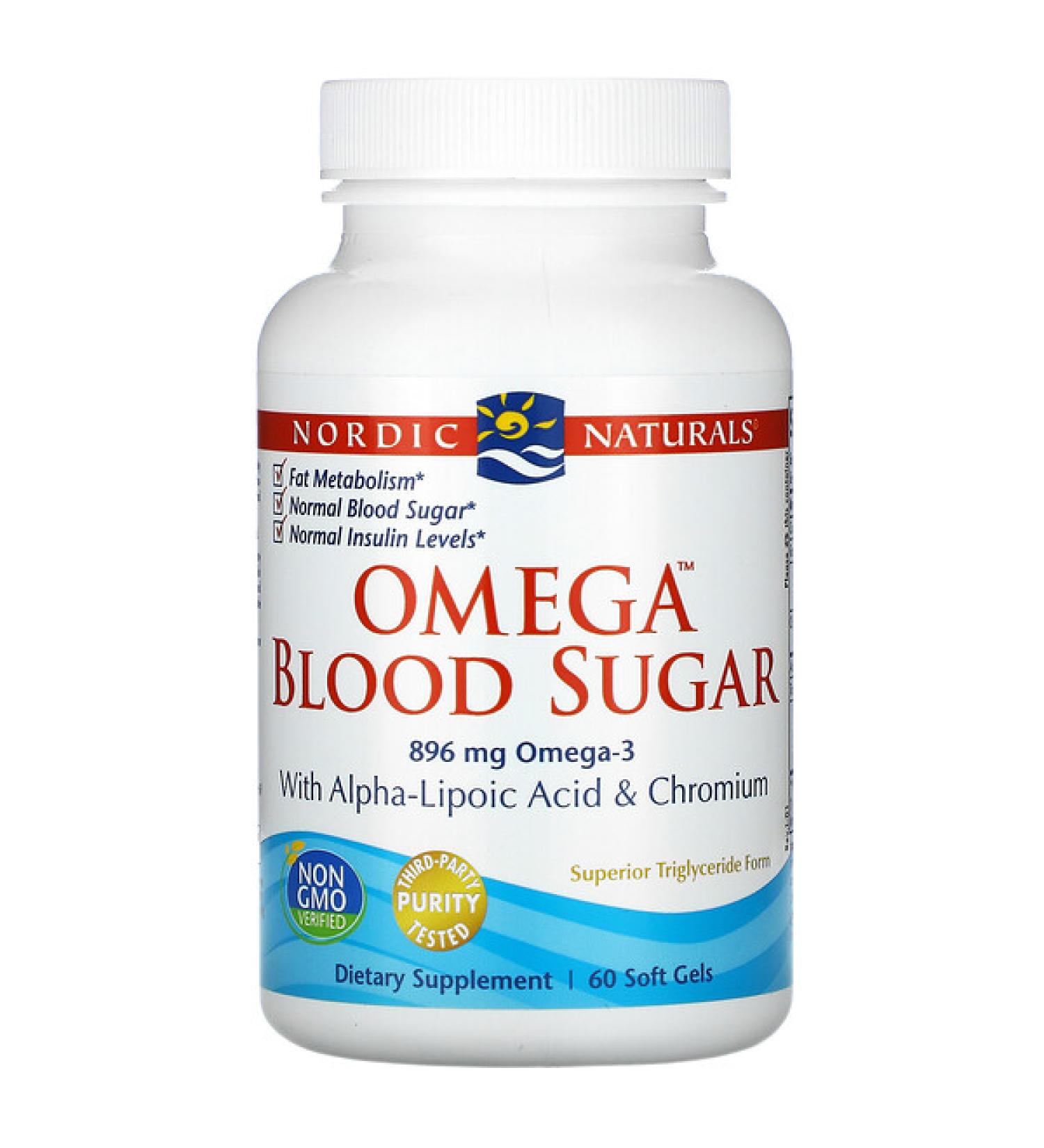 Nordic Naturals Omega Blood Sugar 896 mg 60 Soft Gels