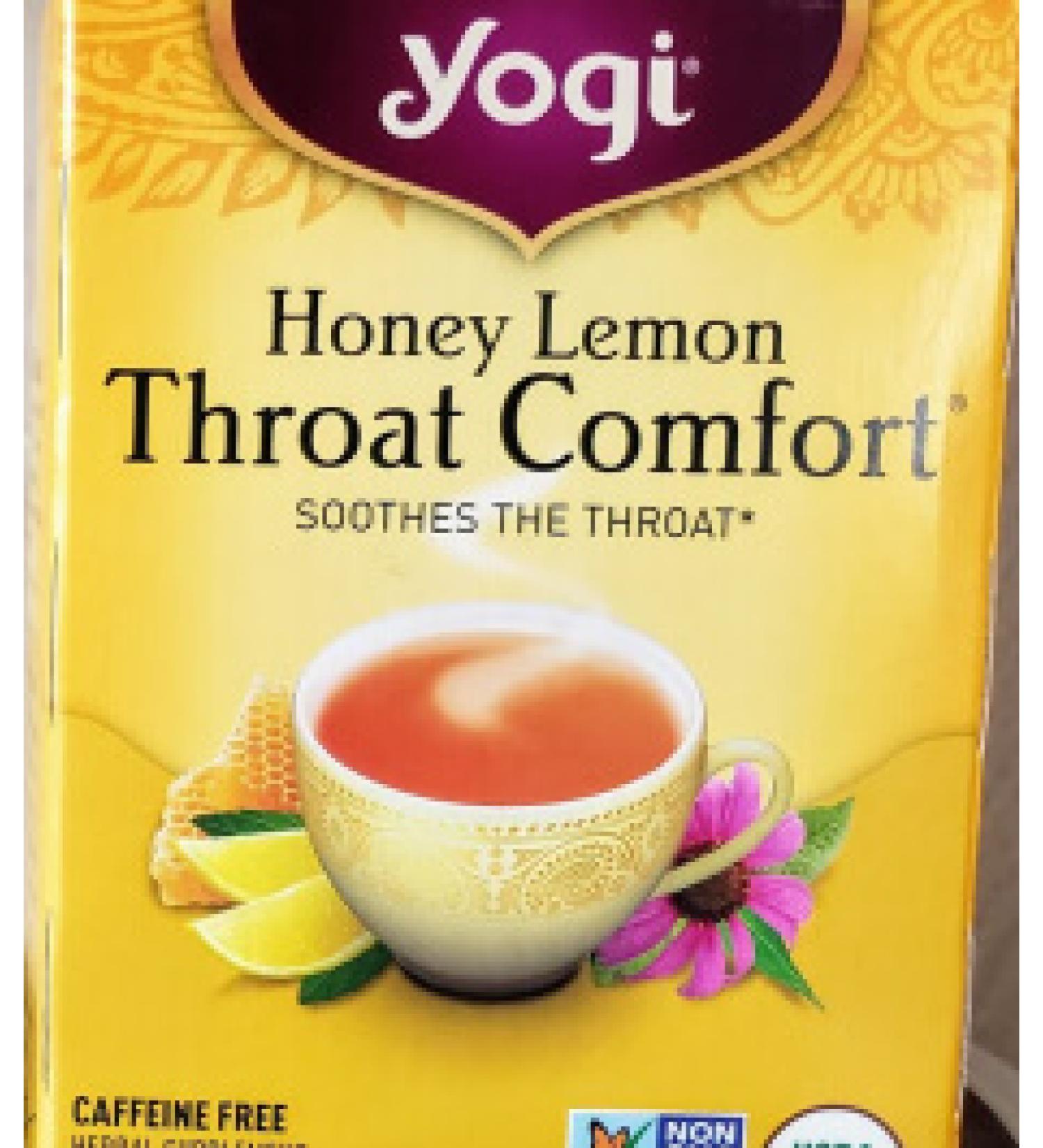 Yogi Tea Throat Comfort Honey Lemon Caffeine Free 16 Tea Bags 1.12 oz (32 g)