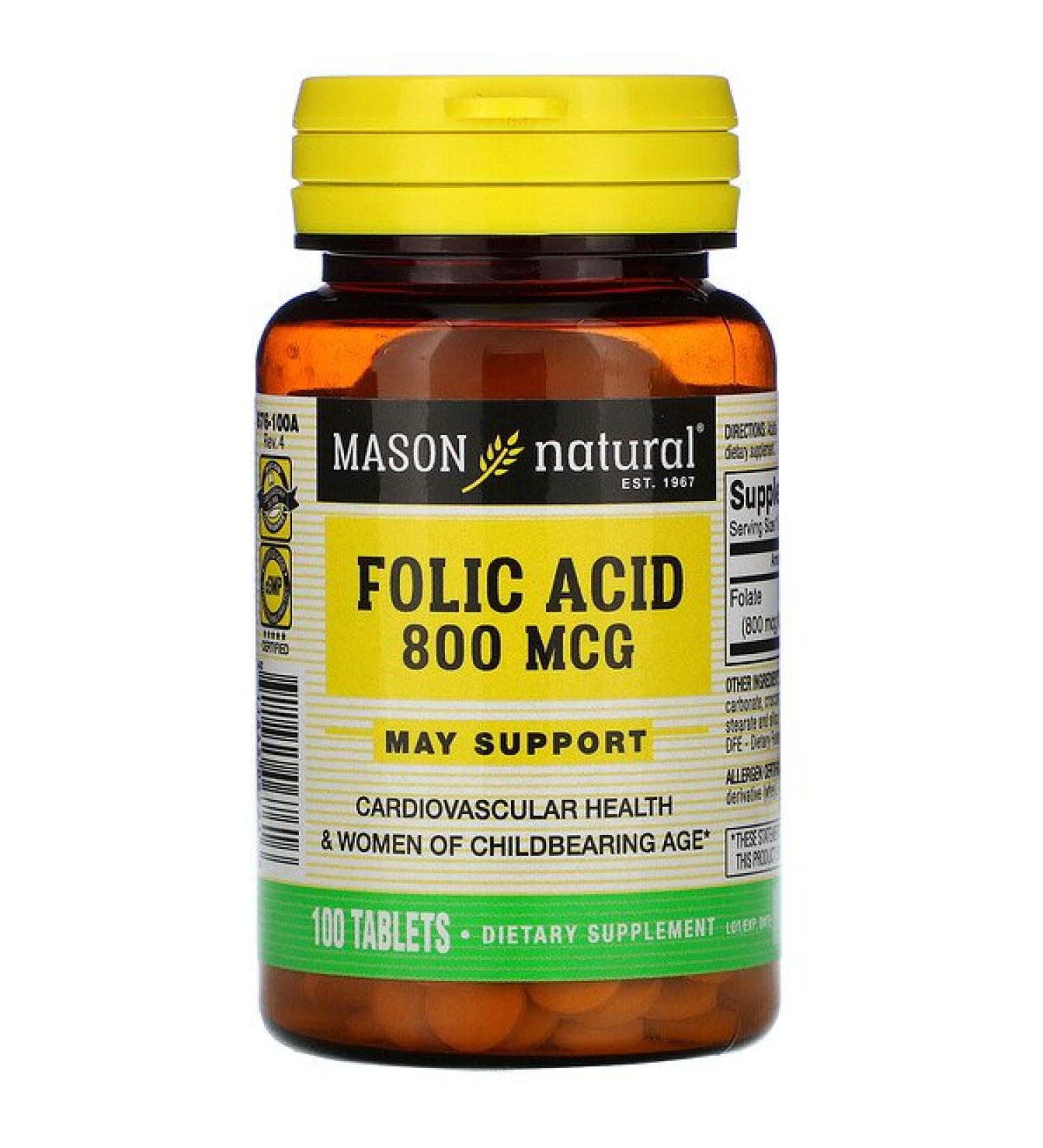 Mason Natural Folic Acid 800 mcg