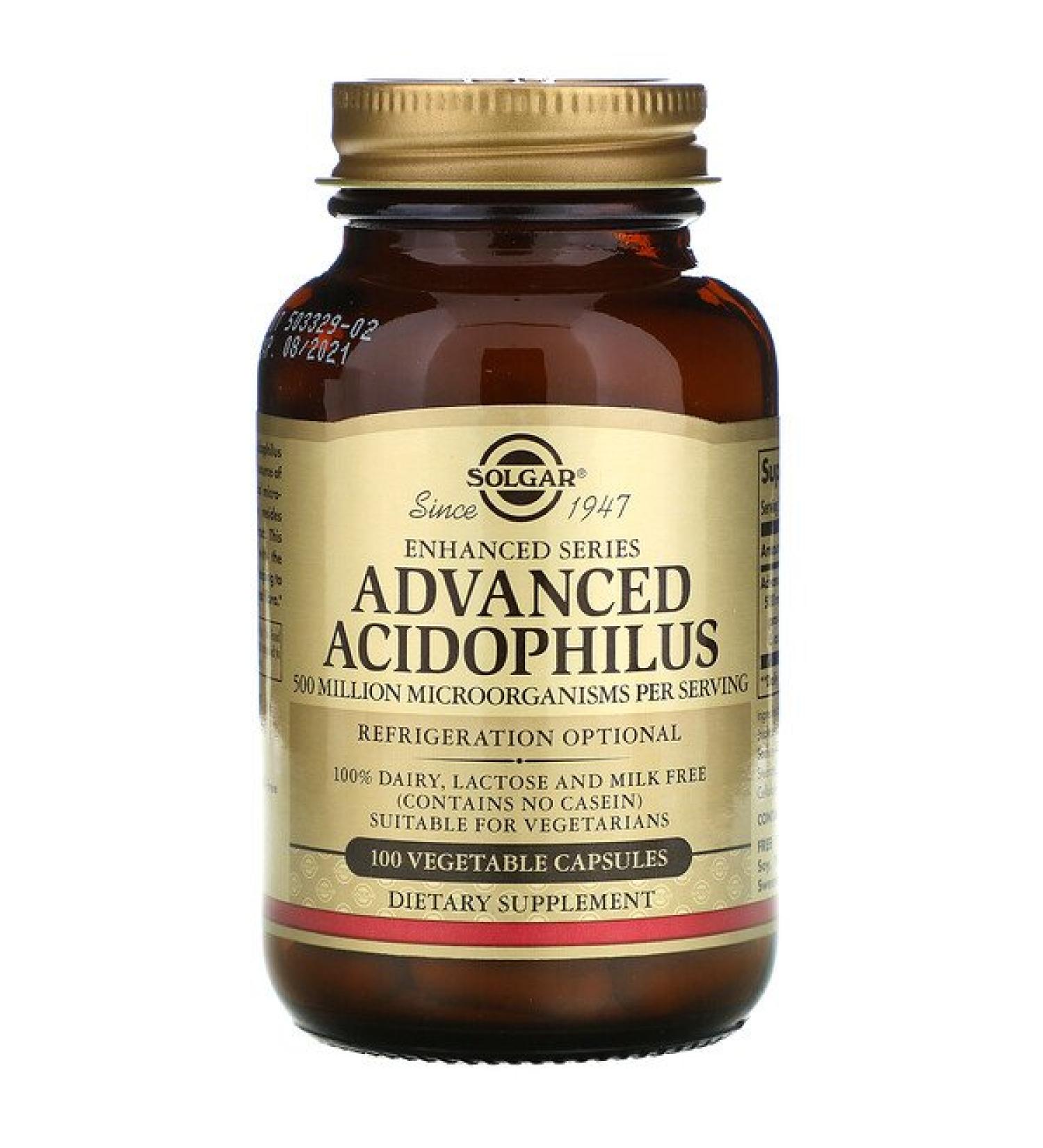 Solgar Advanced Acidophilus 100 Vegetable Capsules