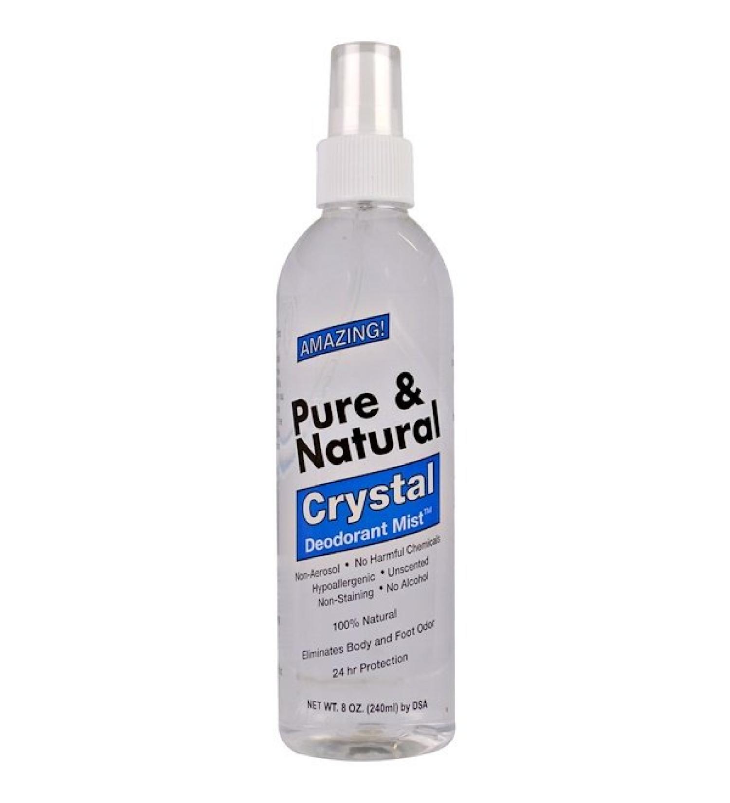 Thai Deodorant Stone Pure & Natural Crystal Deodorant Mist Unscented 8 oz (240 ml)
