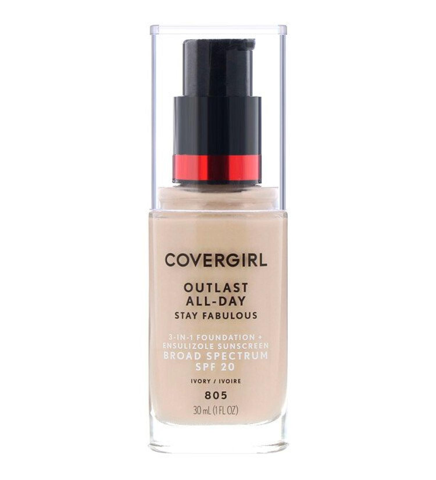 Covergirl Outlast All-Day Stay Fabulous 3-in-1 Foundation 805 Ivory 1 fl oz (30 ml)