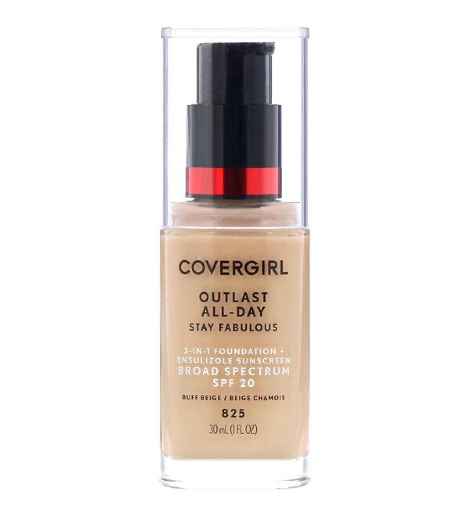 Covergirl Outlast All-Day Stay Fabulous 3-in-1 Foundation 825 Buff Beige 1 fl oz (30 ml)